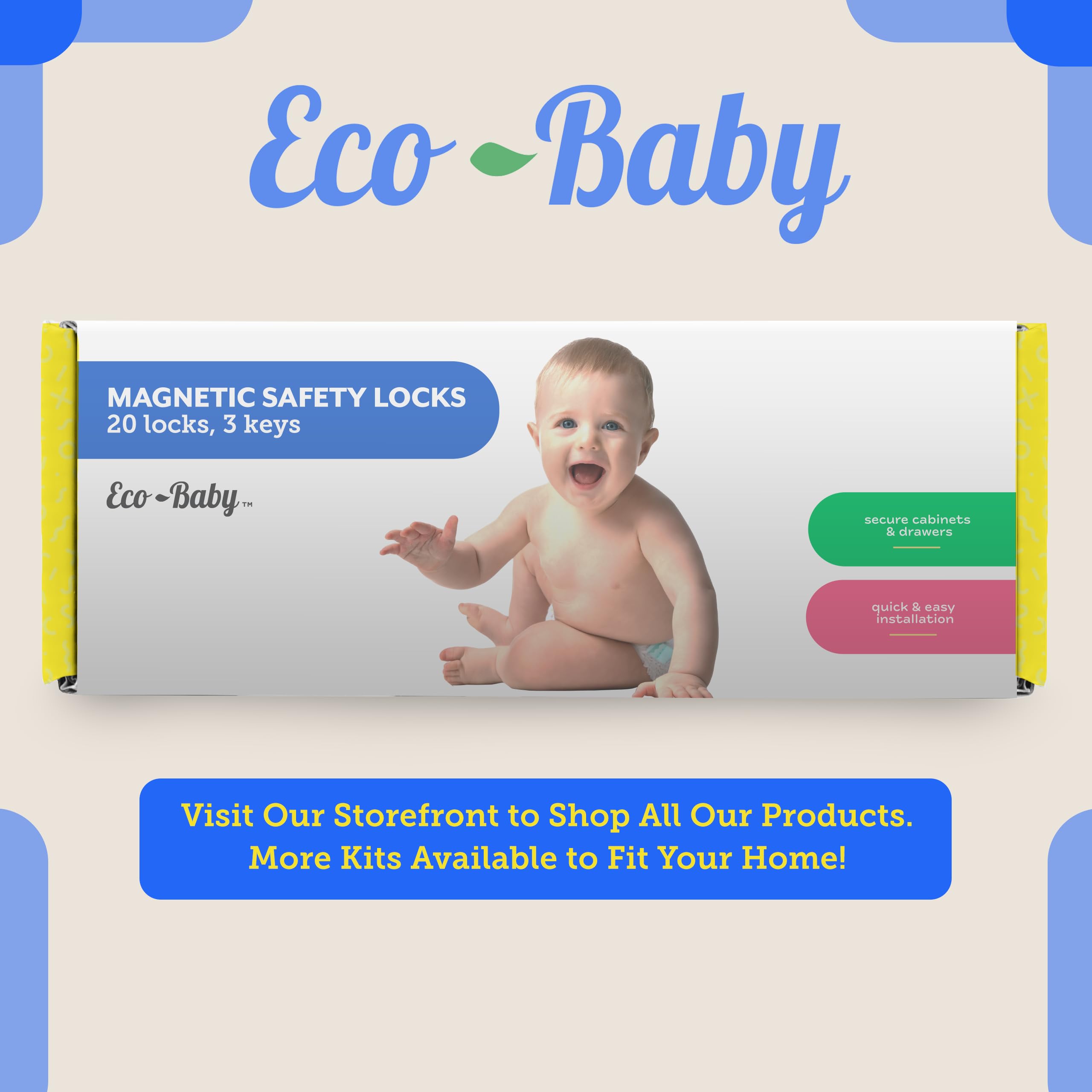 Eco-Baby complete safety kit supports comprehensive kitchen proofing.