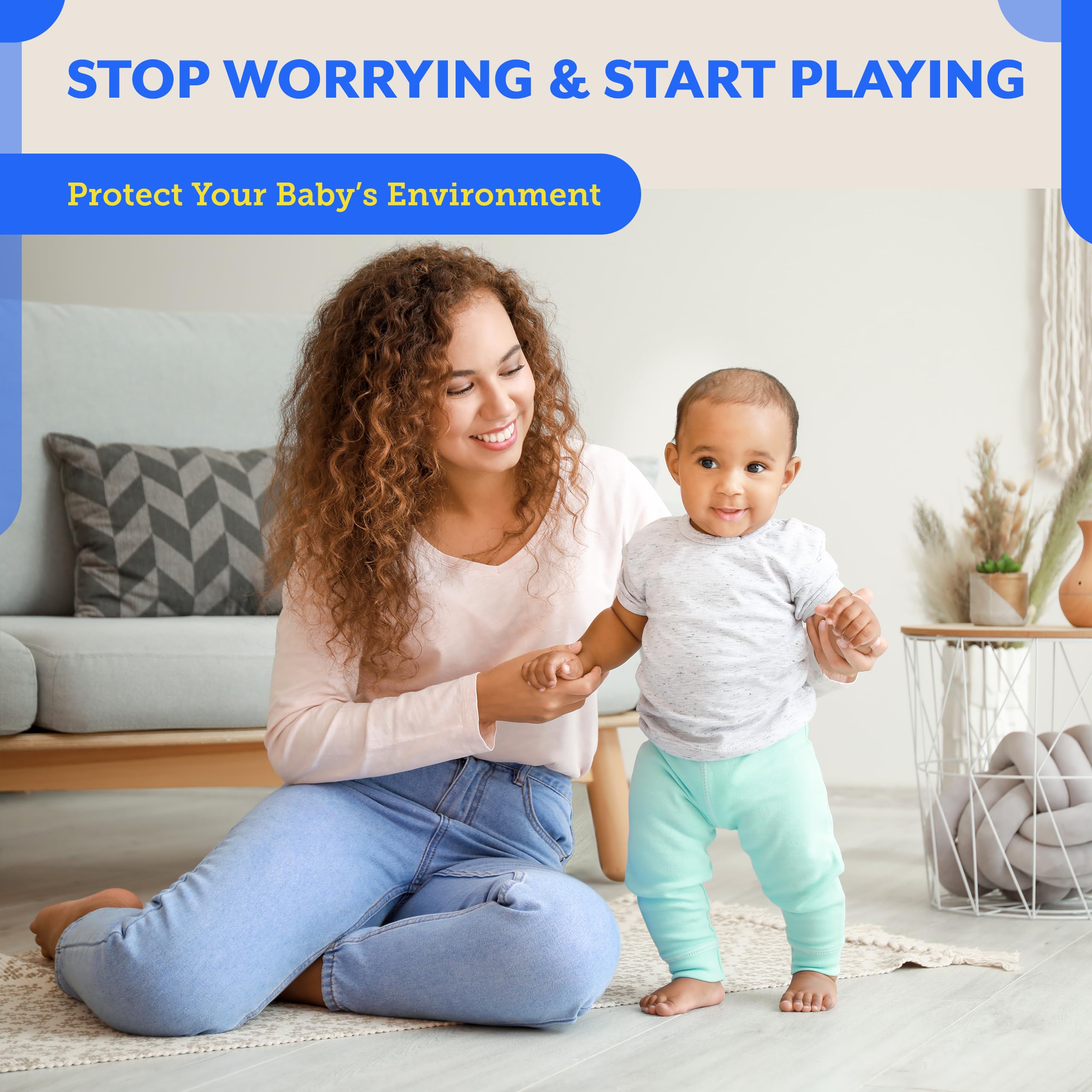 Eco-Baby flat wooden cabinet compatibility indicates use on wooden surfaces.