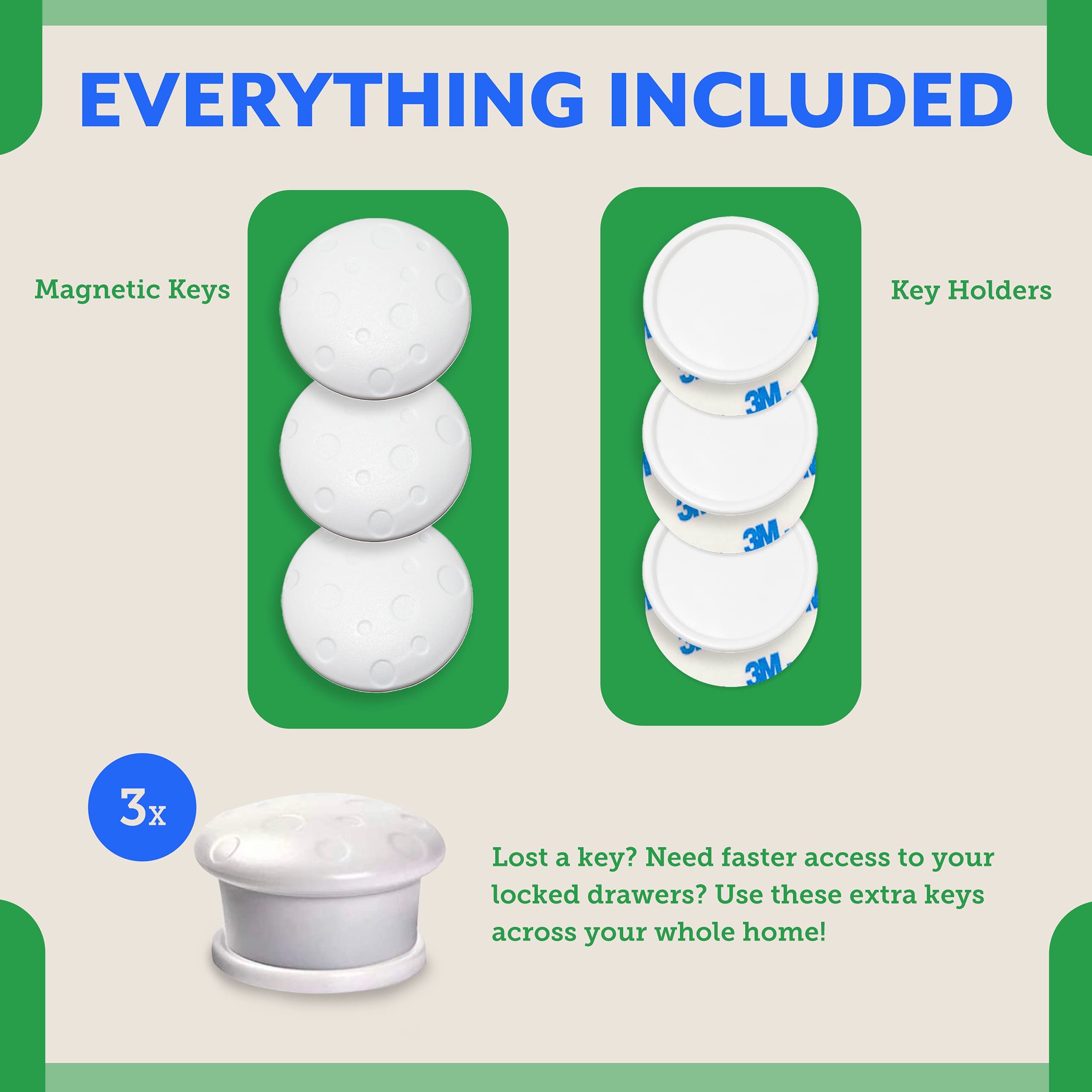 Eco-Baby magnetic key holders keep spare keys organized and ready
