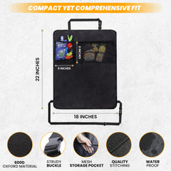 EcoNour back-seat-organizer-pockets provide easy access to kids' essentials.