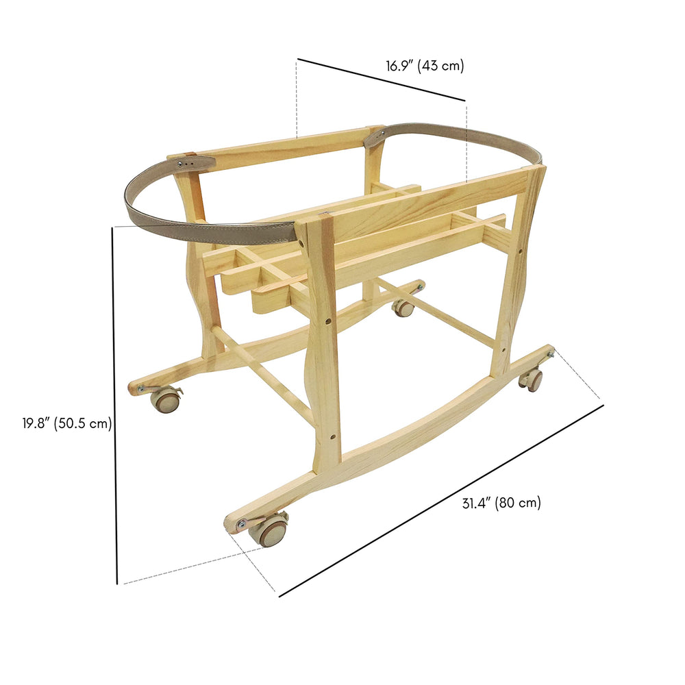 ECOADE Moses Basket Stand with adjustable wheels keeps your baby close while you move.