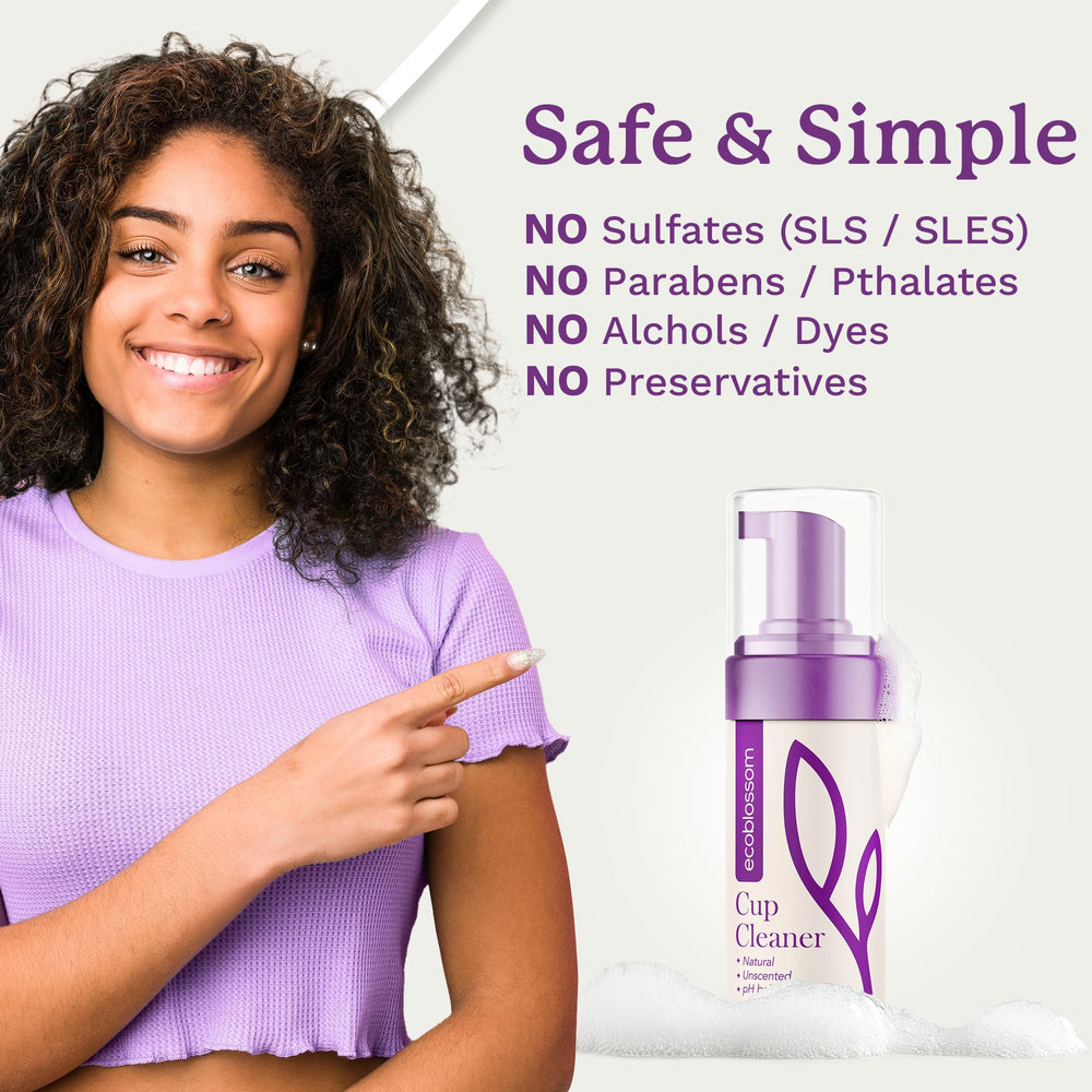 EcoBlossom compatible with any silicone cup for safe cleansing.