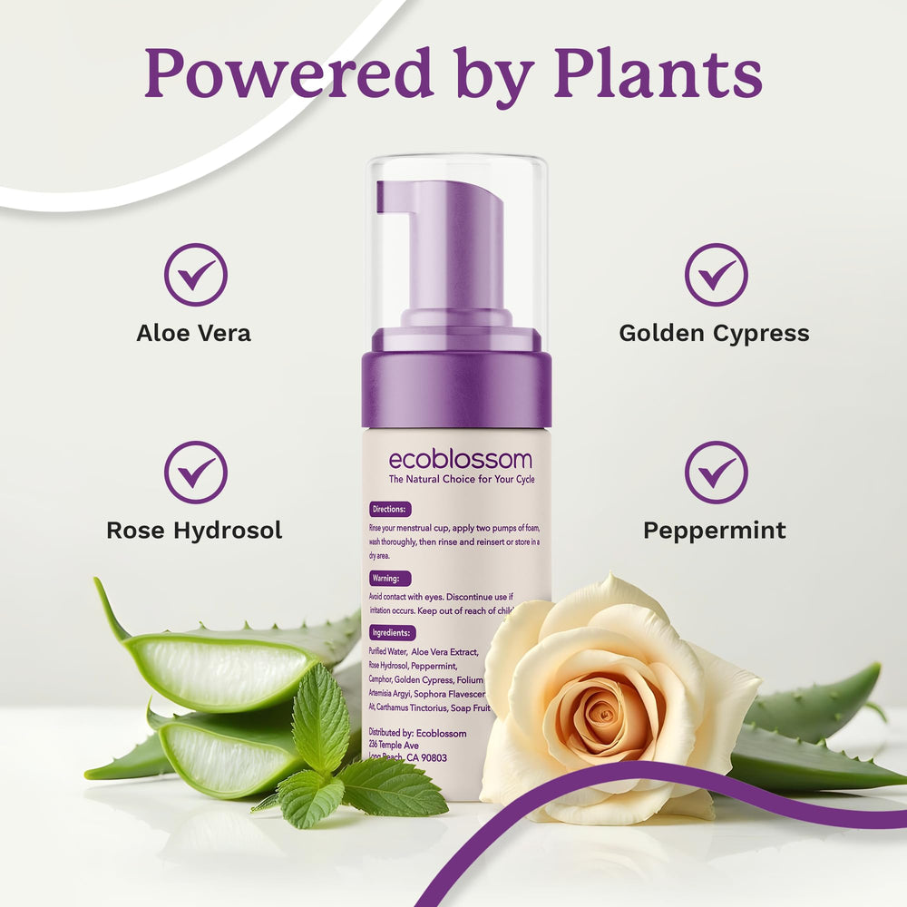 EcoBlossom gentle foaming sanitizer keeps cups fresh.