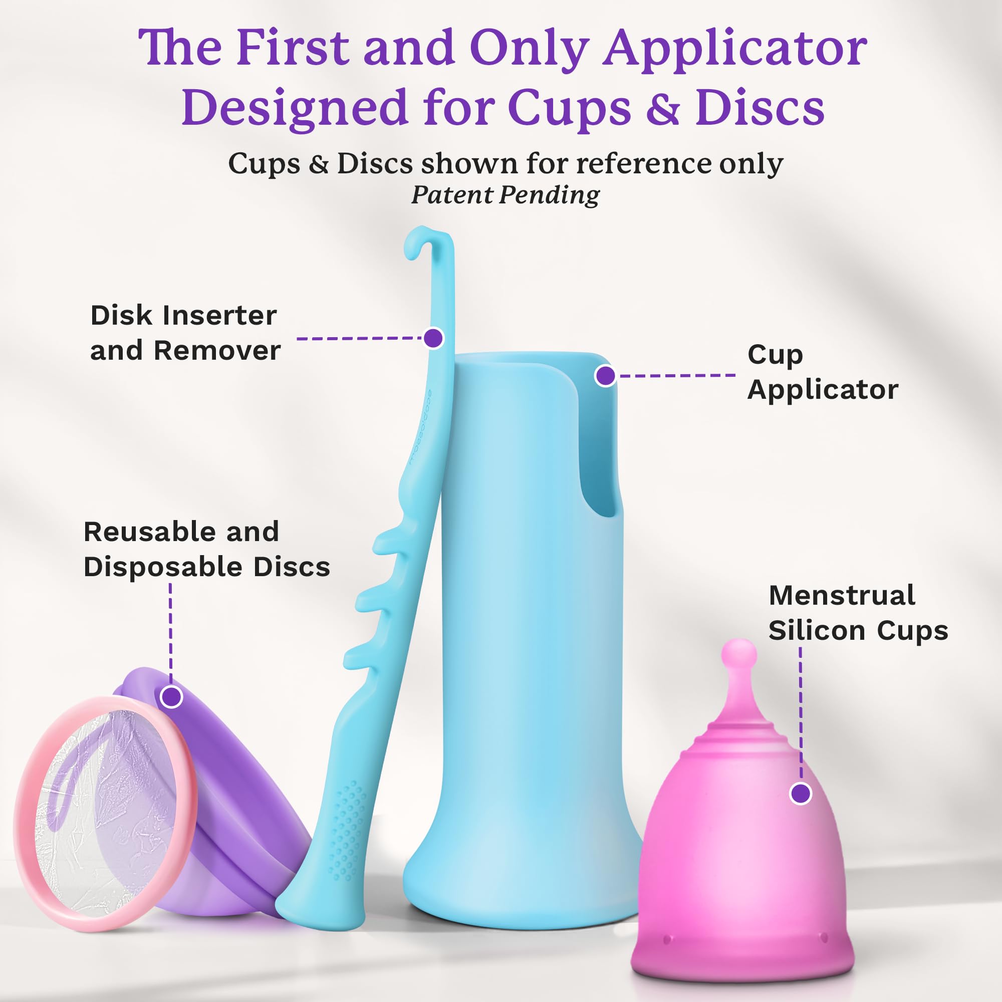 Teal EcoBlossom applicator enables smooth insertion and hygiene.