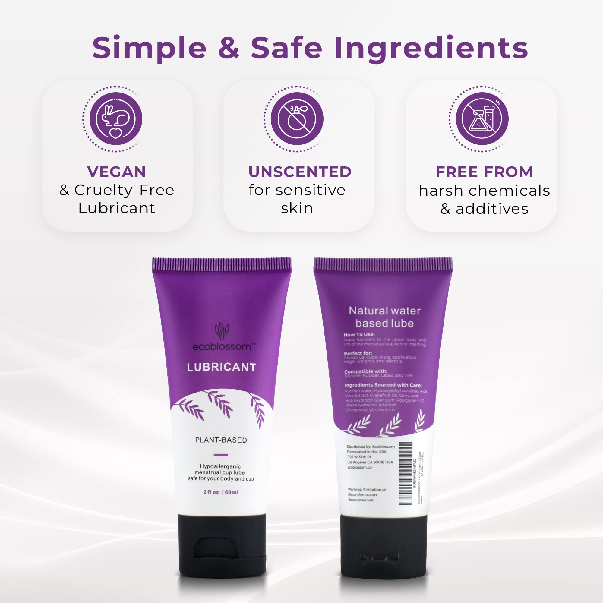 EcoBlossom fragrance-free cleaner bottle for hygienic cup sanitization.