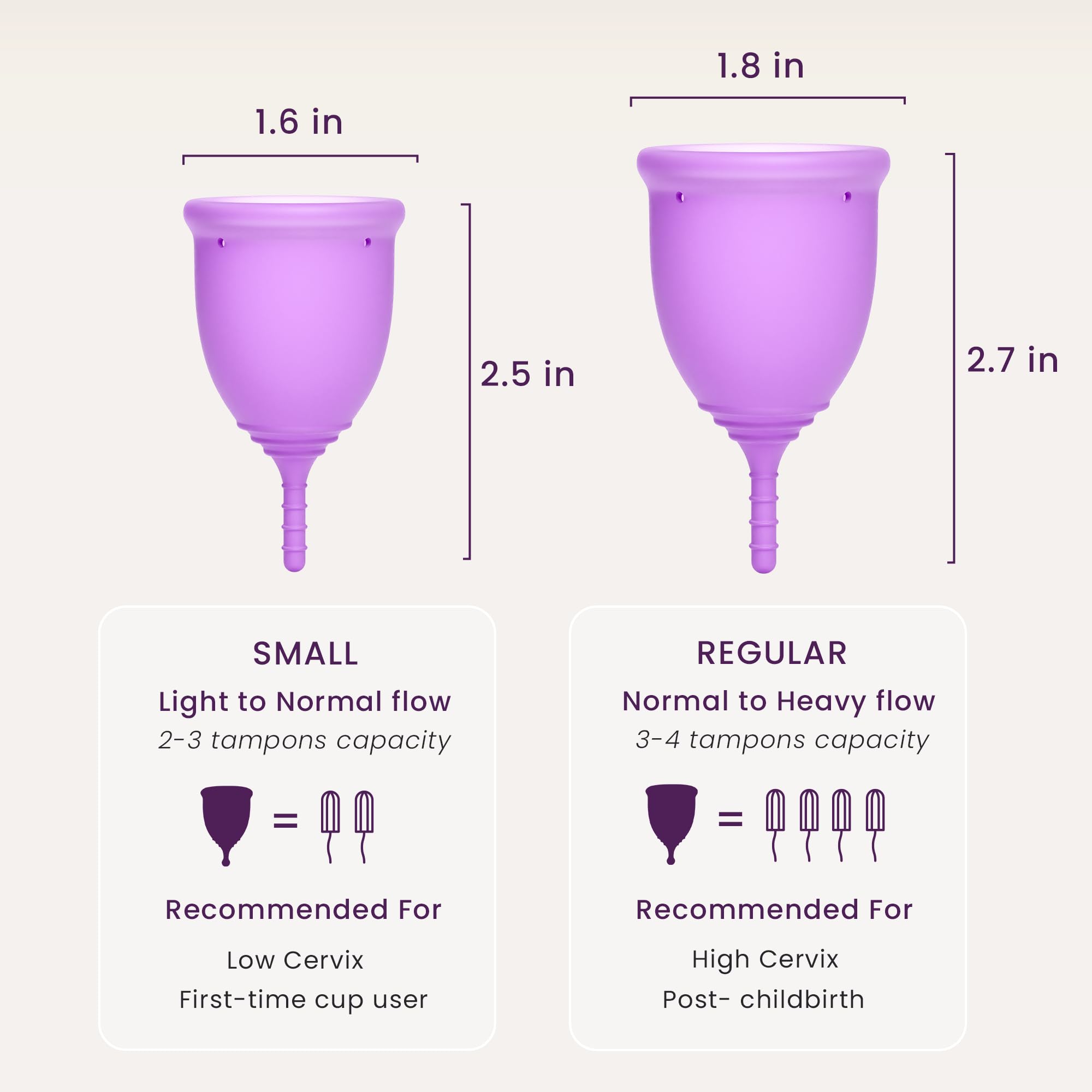 EcoBlossom cup stem detail highlights easy removal.