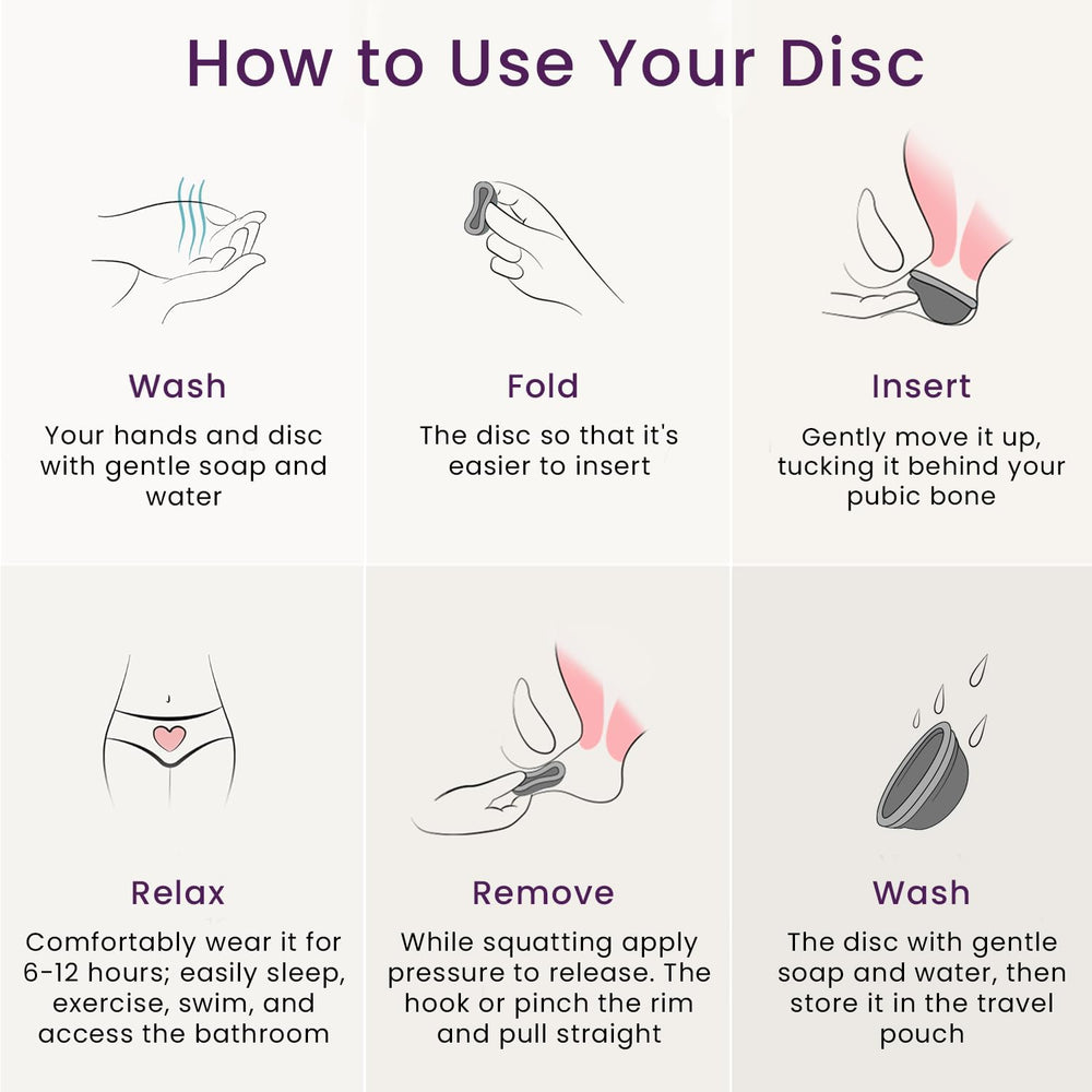 EcoBlossom disc folded for easy insertion, highlighting user-friendly design.