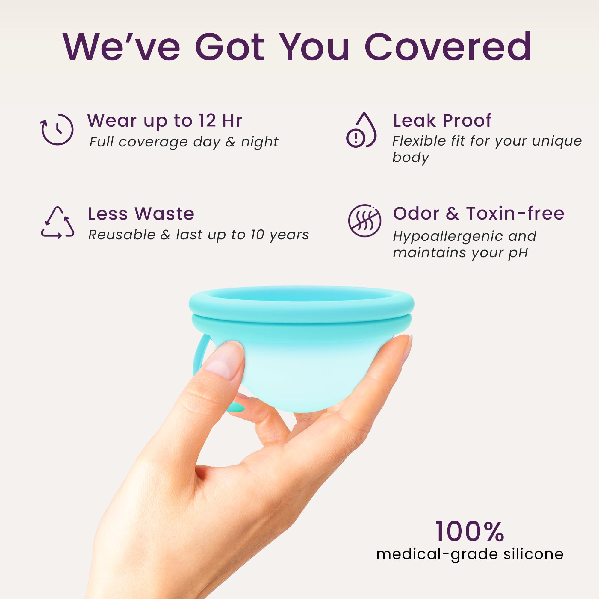 EcoBlossom disc folded for easy insertion and use.