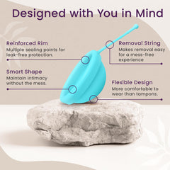 EcoBlossom triple rim design provides a secure, confident fit.