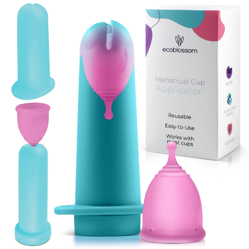 EcoBlossom teal applicator for easy, mess-free insertion.