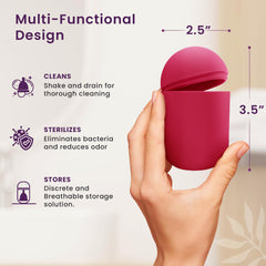 EcoBlossom silicone material highlights durability and microwave safety.