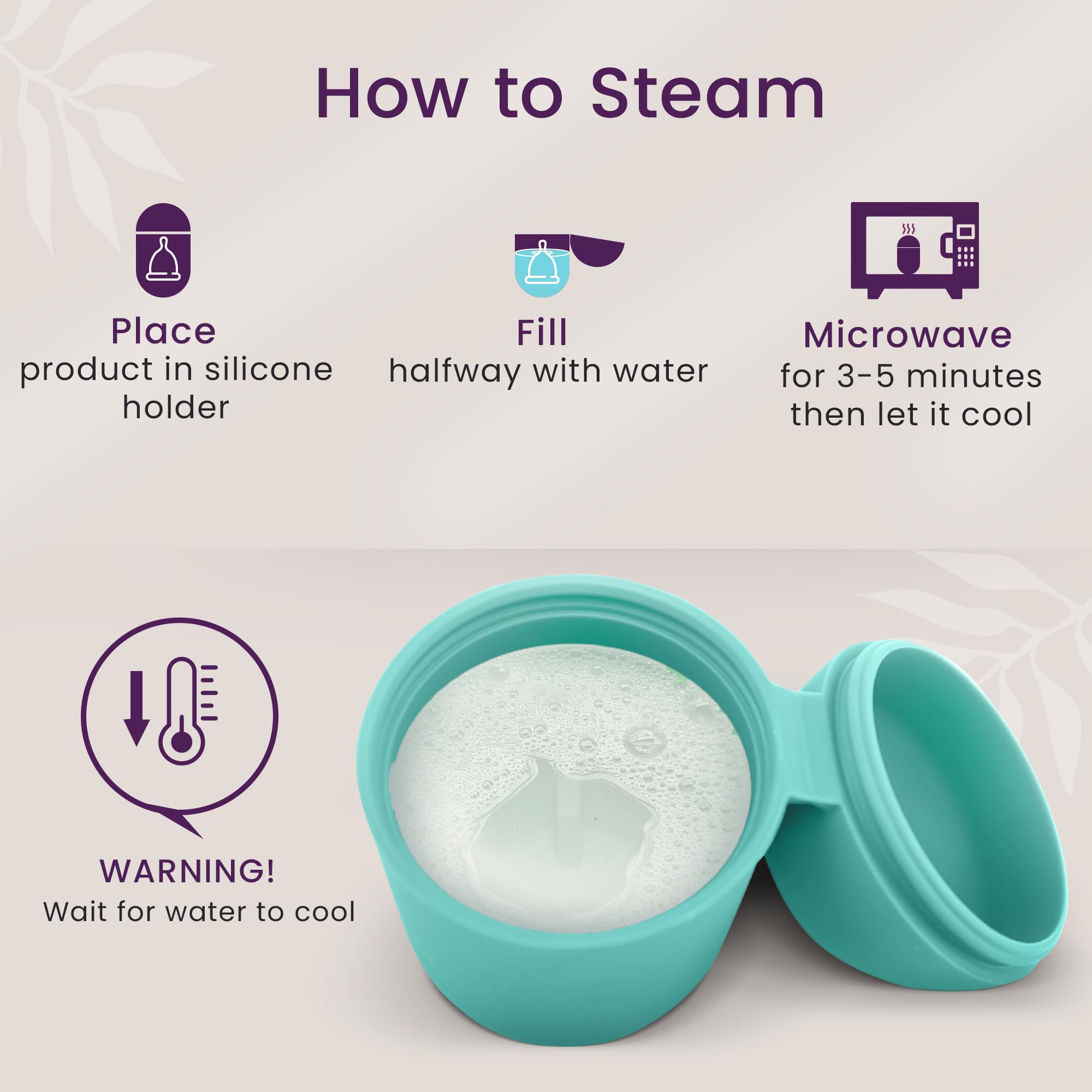 EcoBlossom microwave steam sterilizer enables quick cup cleaning