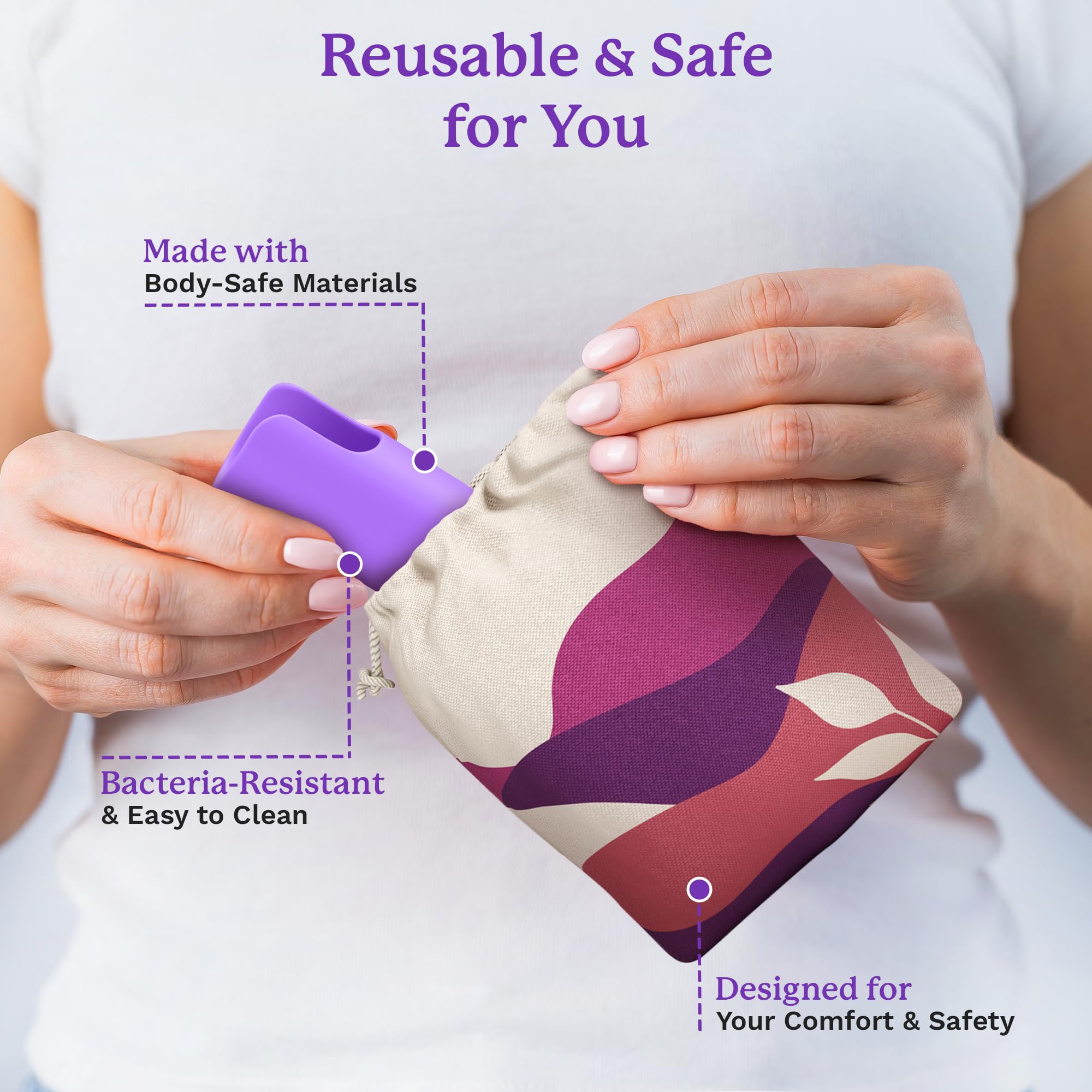Purple EcoBlossom applicator ready for confident insertion.