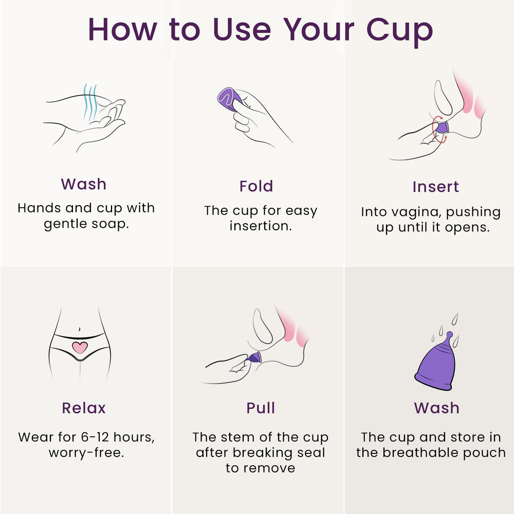 EcoBlossom large-size cup designed for extended wear and protection.