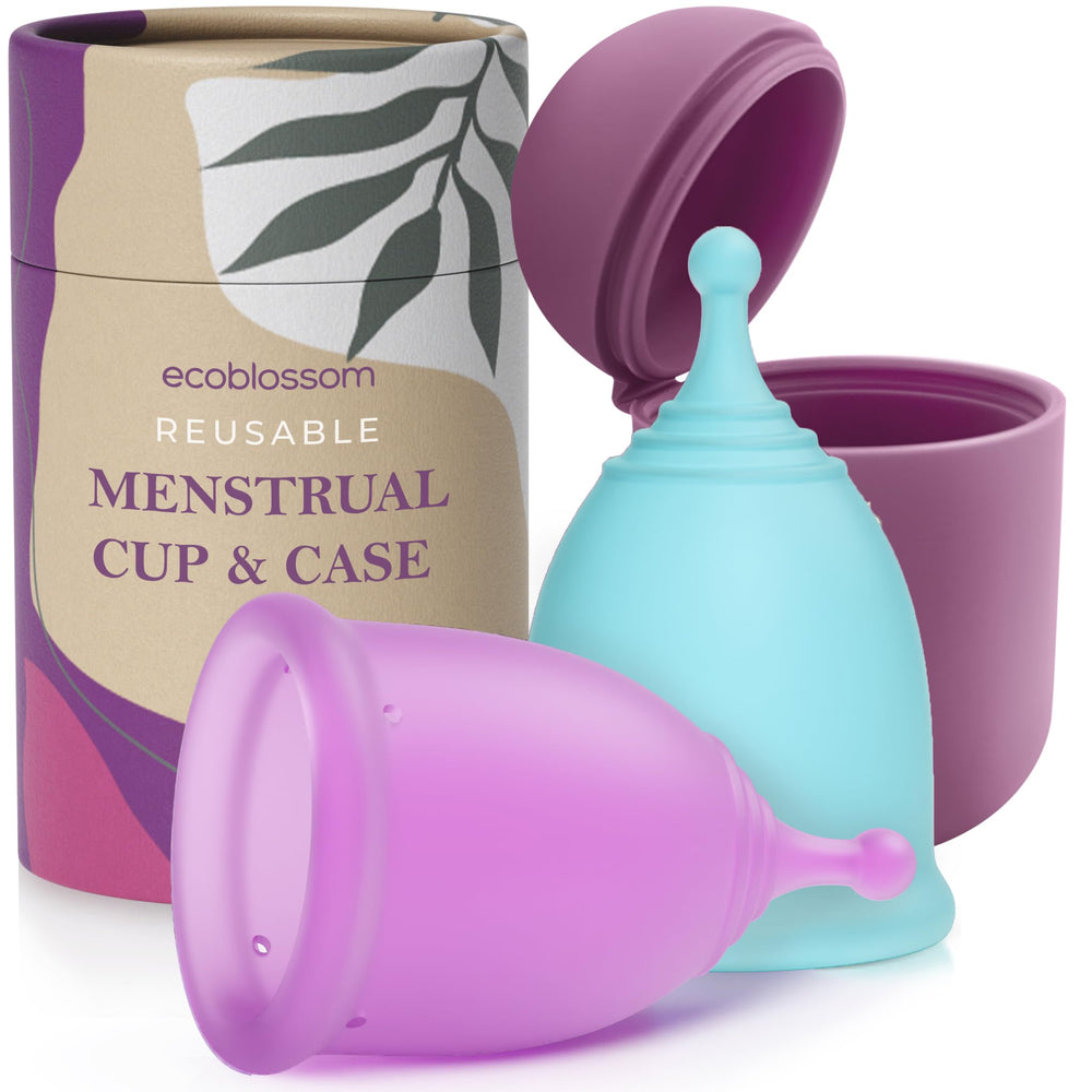 EcoBlossom reusable cup with round stem for secure, comfortable wear.