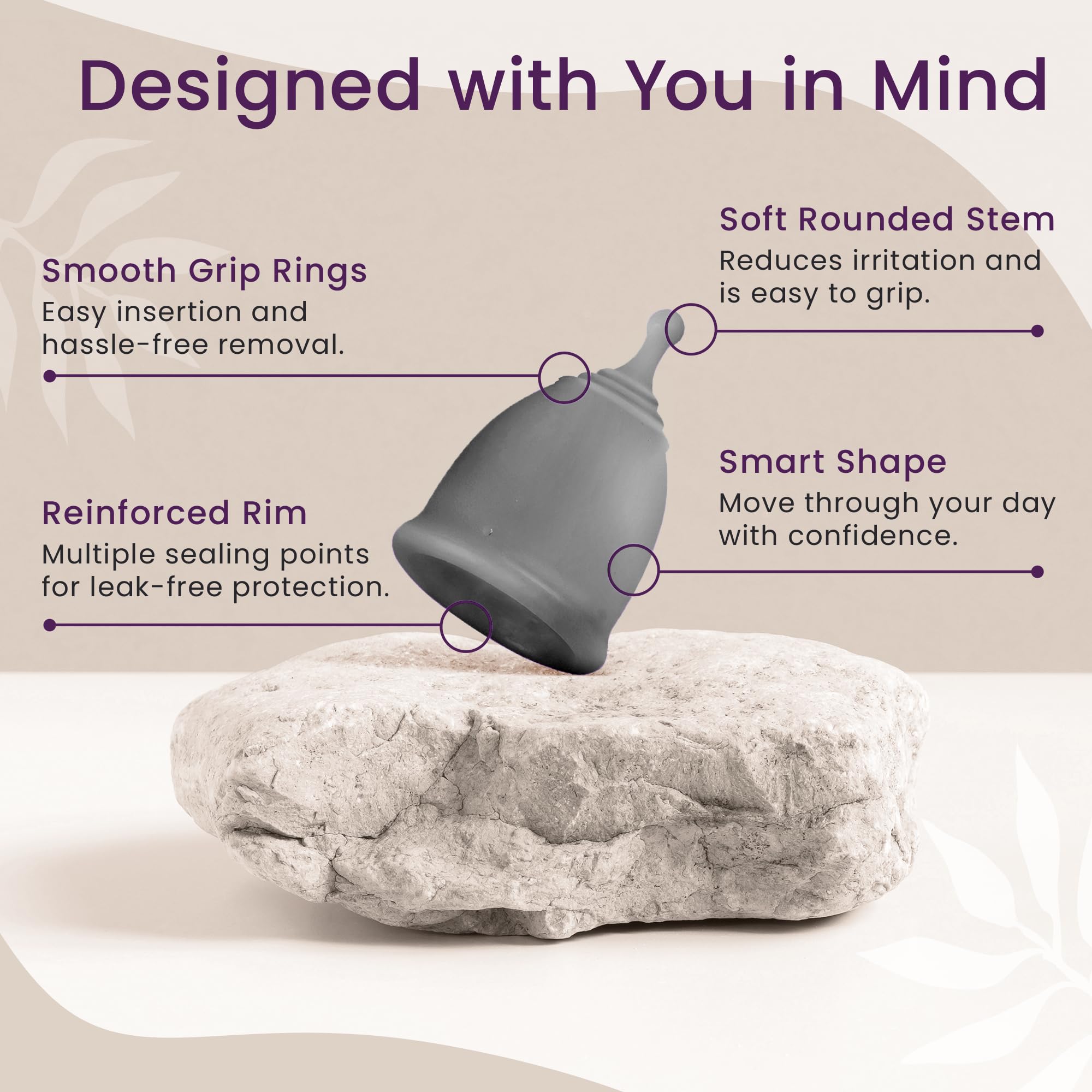 EcoBlossom medical-grade silicone close-up emphasizes safe material.