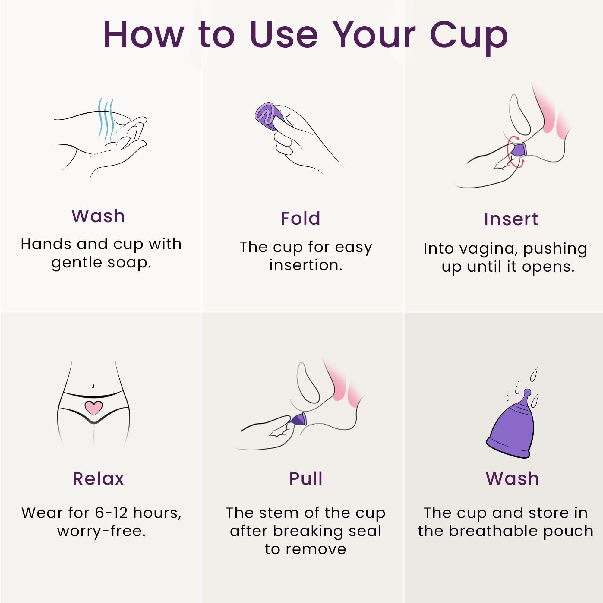 EcoBlossom cup worn during activities for up to 12 hours.