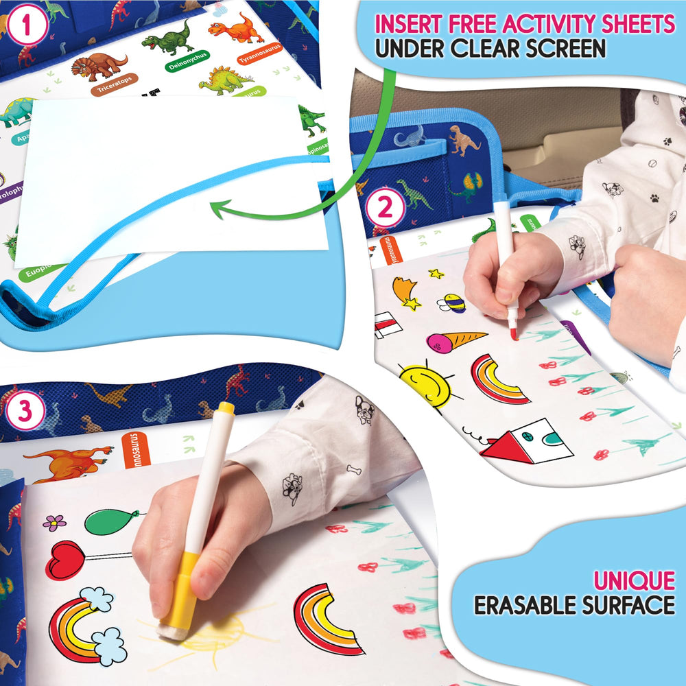 ECOFANTASY includes 2 activity sheets and 4 erasable markers.