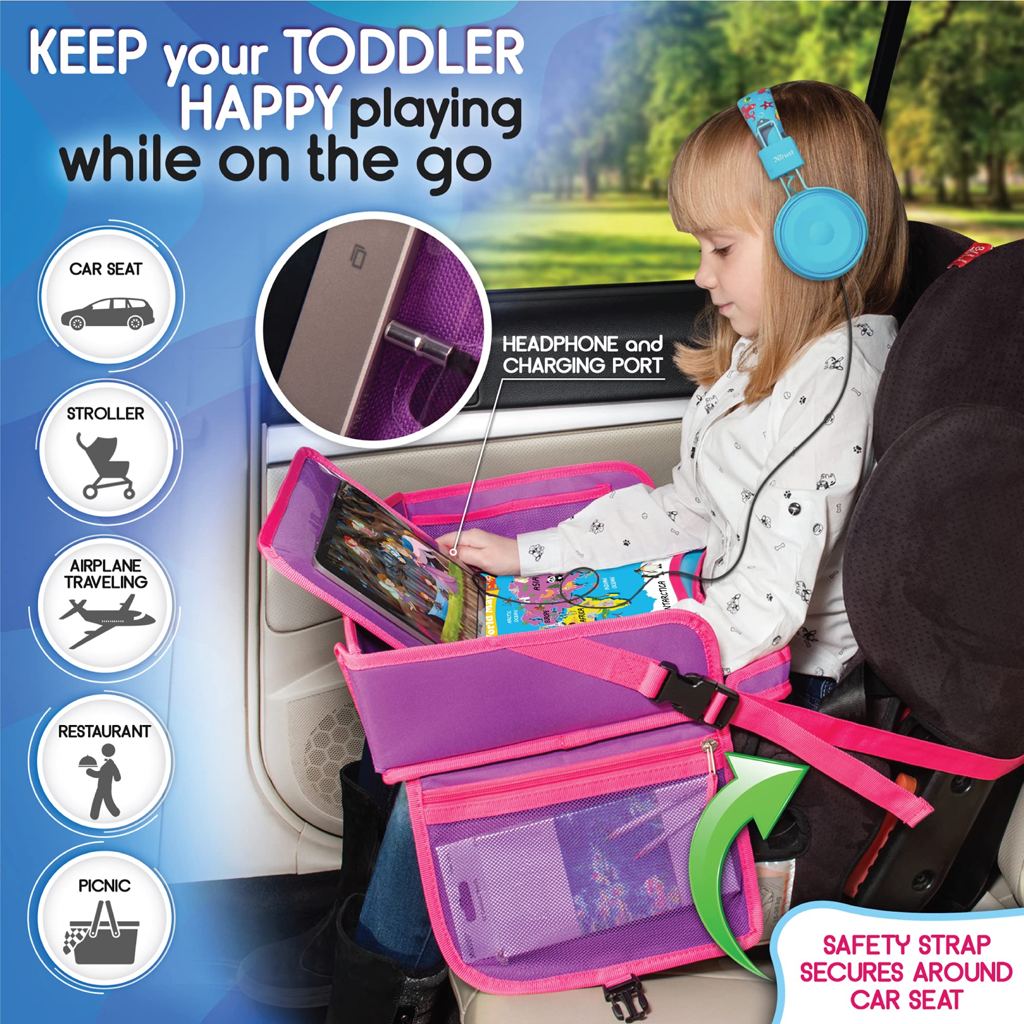 ECOFANTASY Travel Tray waterproof surface for mess-free drawing.