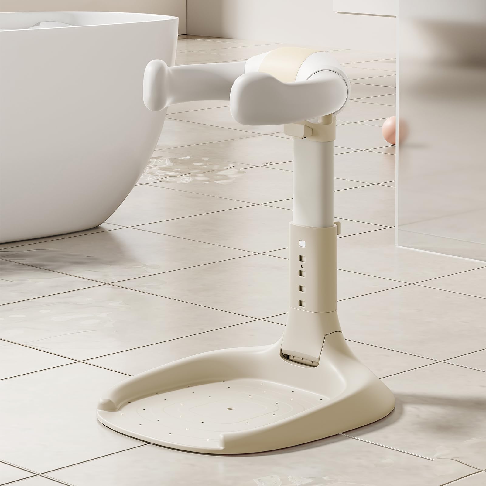Ecoflarix adjustable baby shower stand with anti-slip base for safer bathtime