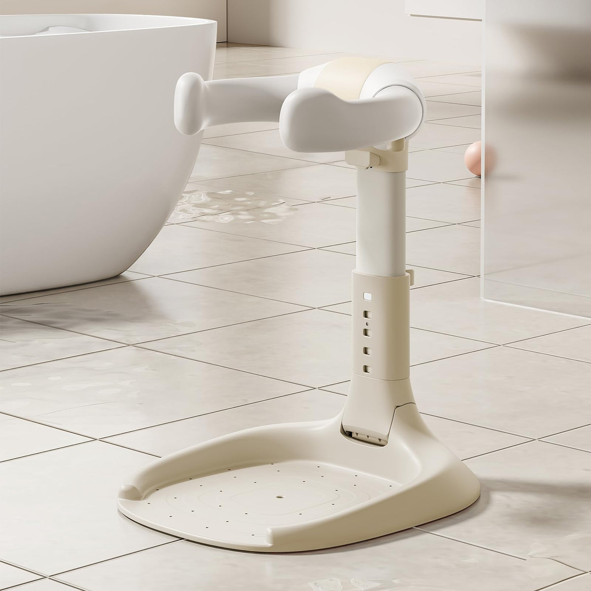 Ecoflarix adjustable baby shower stand with anti-slip base for safer bathtime