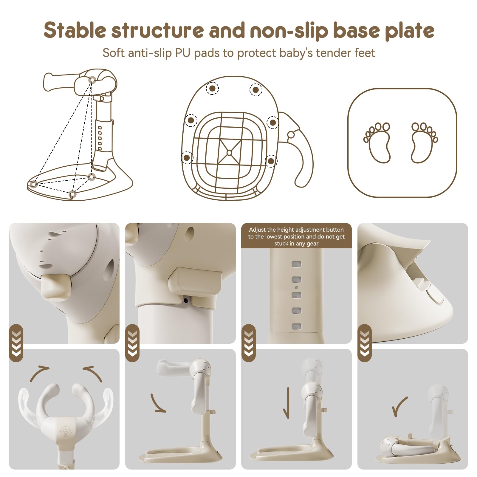Ecoflarix khaki shower stand blends with bathroom decor