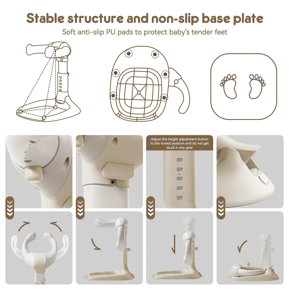Ecoflarix khaki shower stand blends with bathroom decor