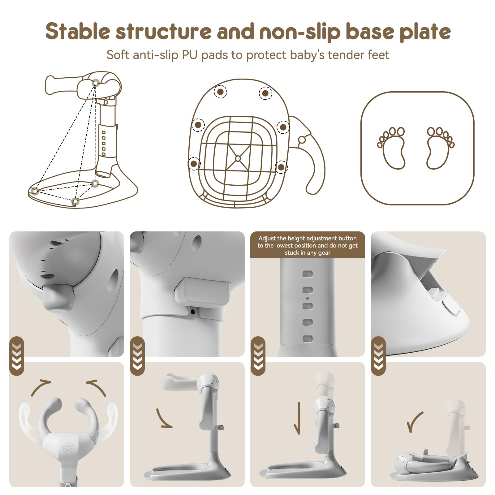 Ecoflarix versatile stand suitable for infants to toddlers during bathing.