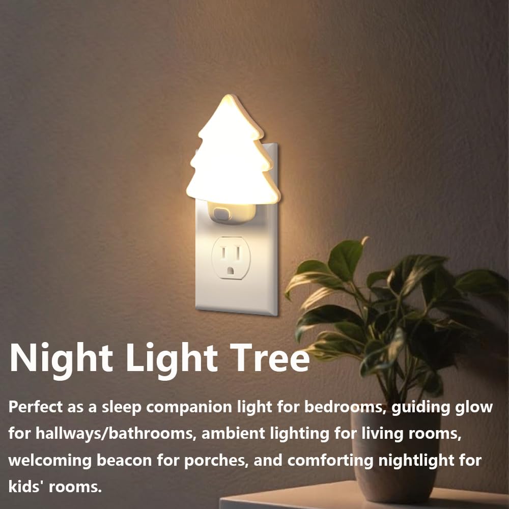 EcoGehen Christmas tree lights plug-in night light in living spaces.