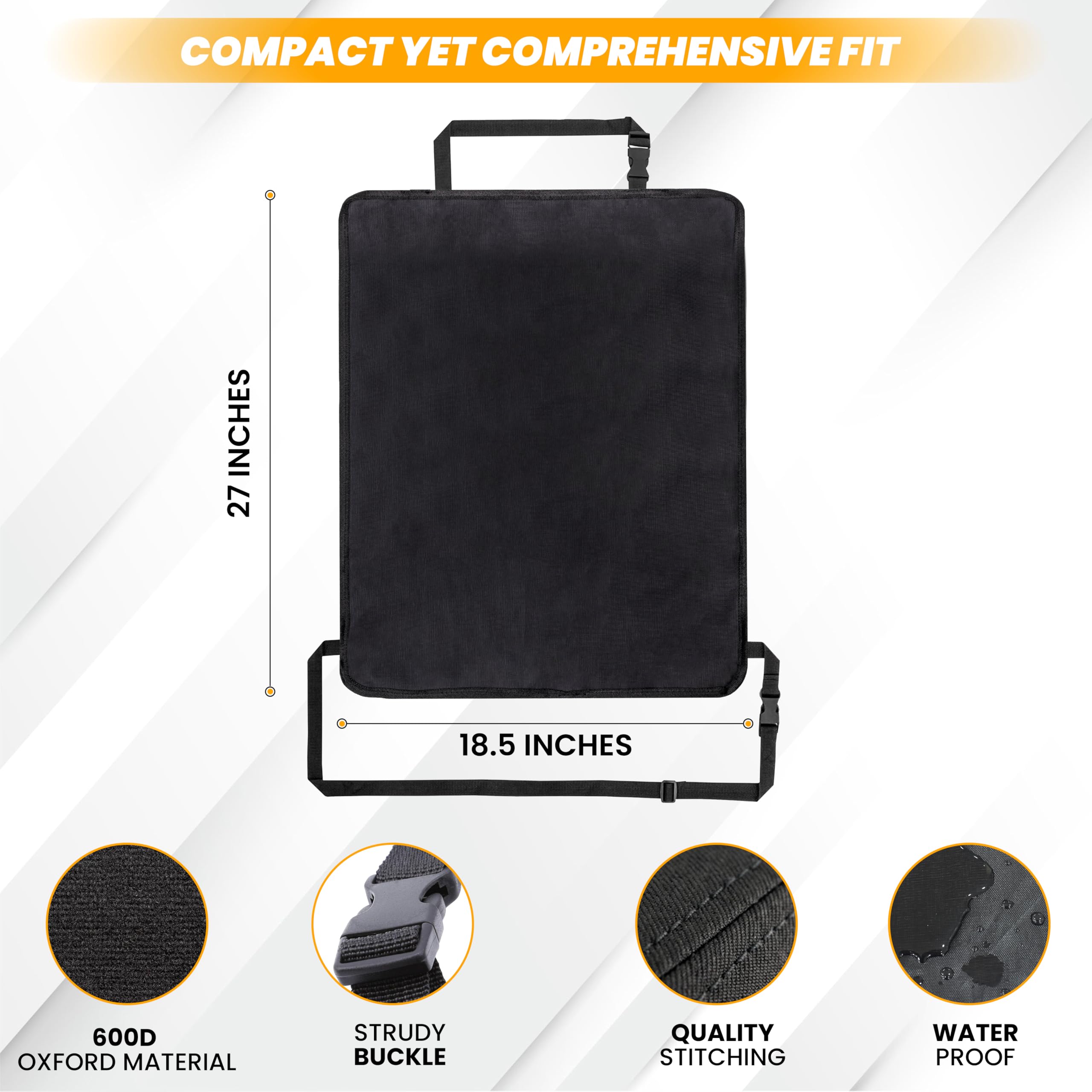 EcoNour waterproof kick mats backseat cover protects from mud and spills.