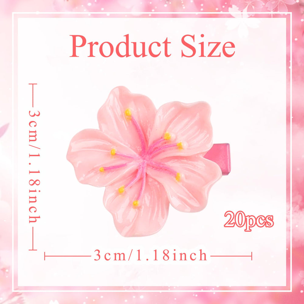 Ecuupas cherry blossom hair clip pink close view for everyday styling