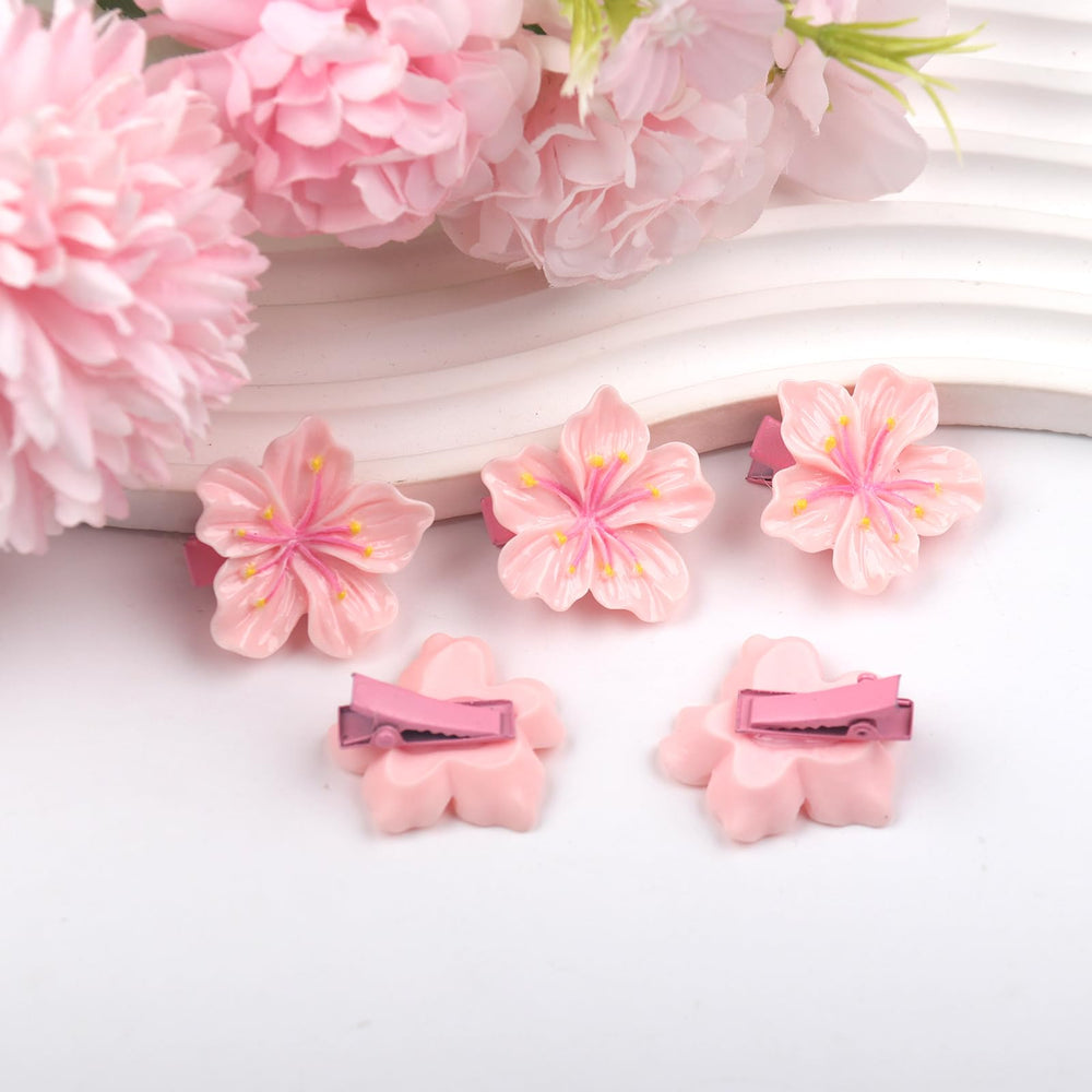 Ecuupas pink floral hair clip ideal for women and girls