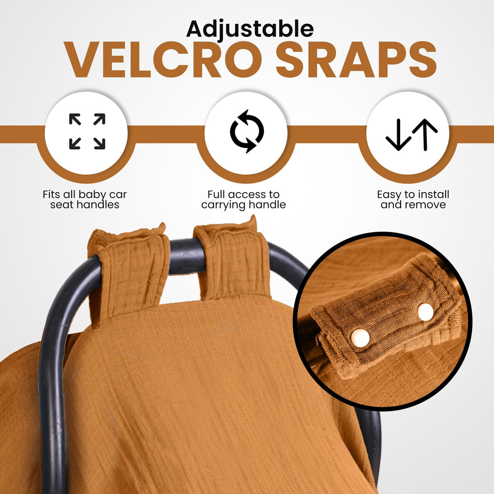 EDEN BLISS 120x120cm car seat cover provides full coverage for standard carriers