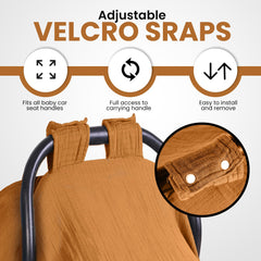 EDEN BLISS 120x120cm car seat cover provides full coverage for standard carriers