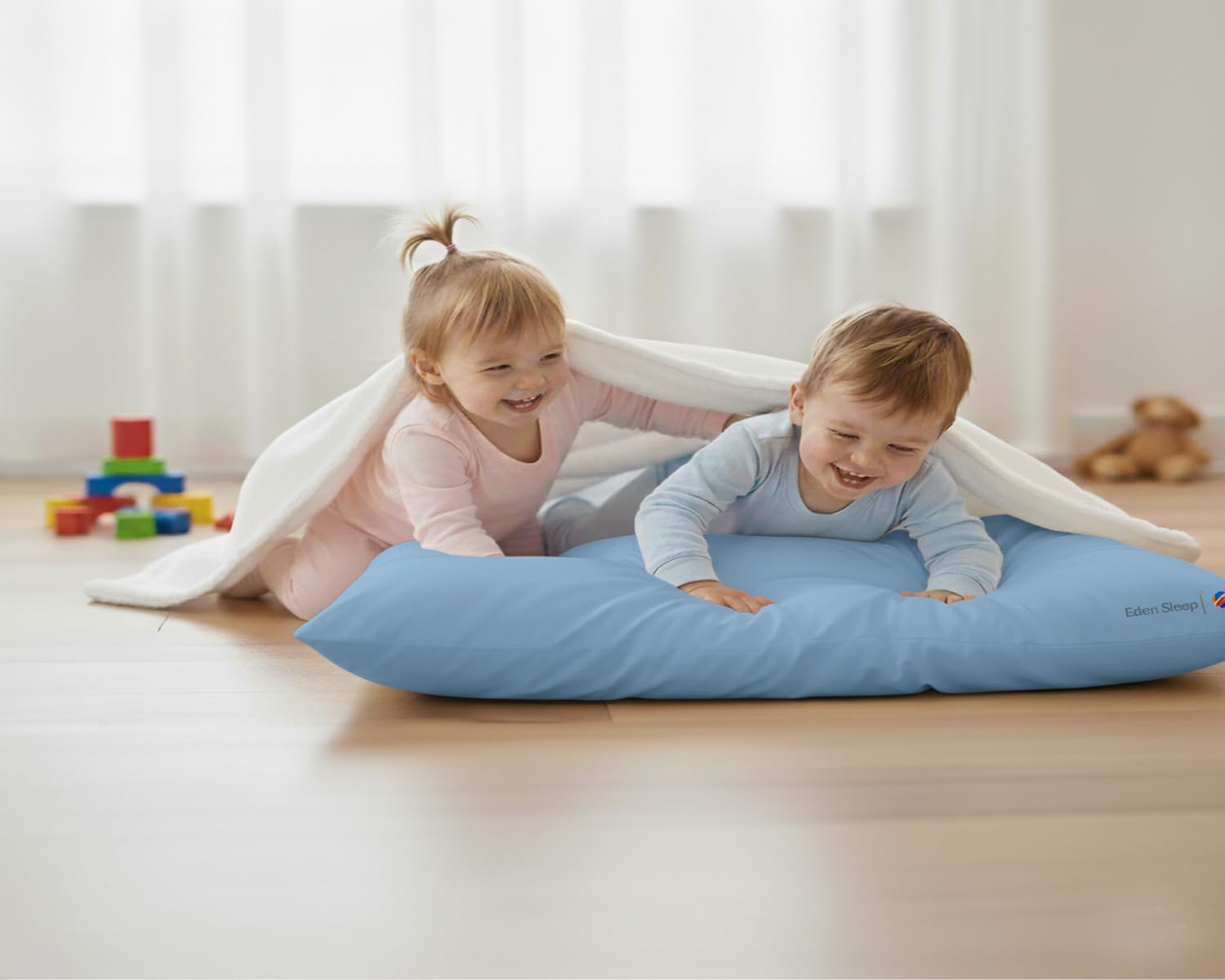 Eden Sleep two-pack pillow cases for 12x16 toddler pillows, convenient for swapping.