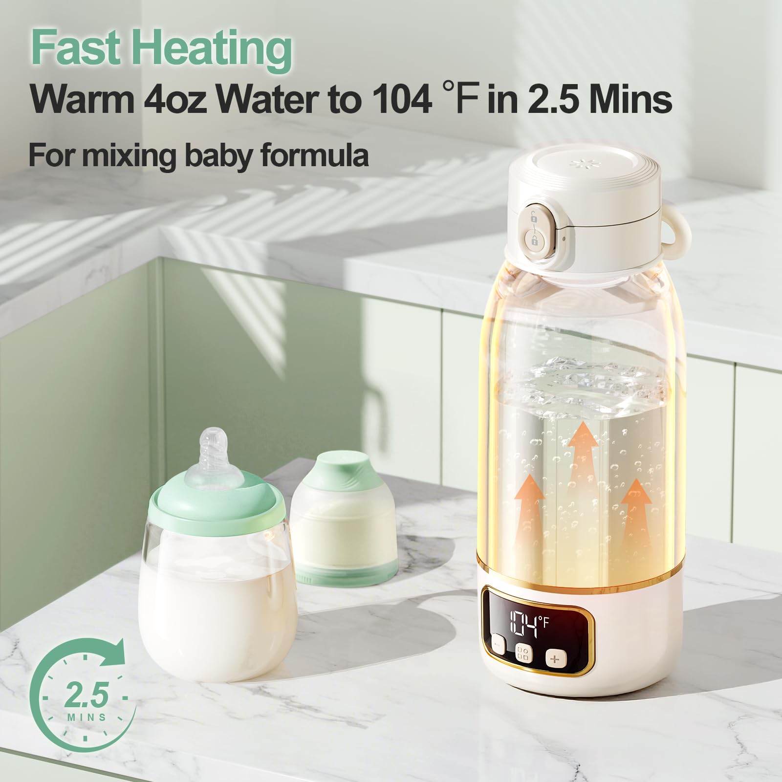 EDENPEER warmer with 17 oz capacity reduces refills during feeds