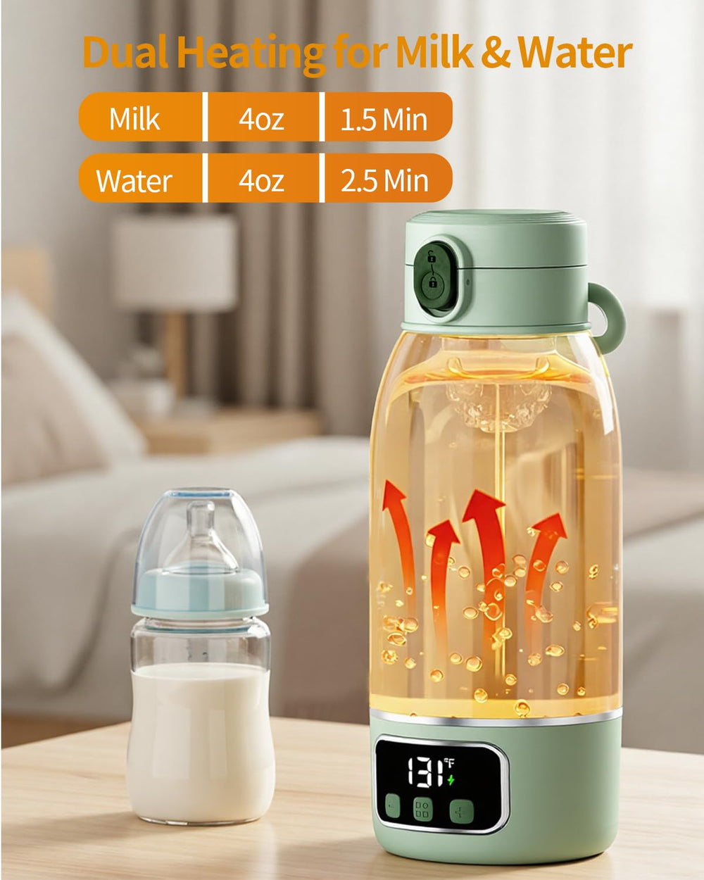 EDENPEER bottle warmer with precise temperature control for consistent warmth.