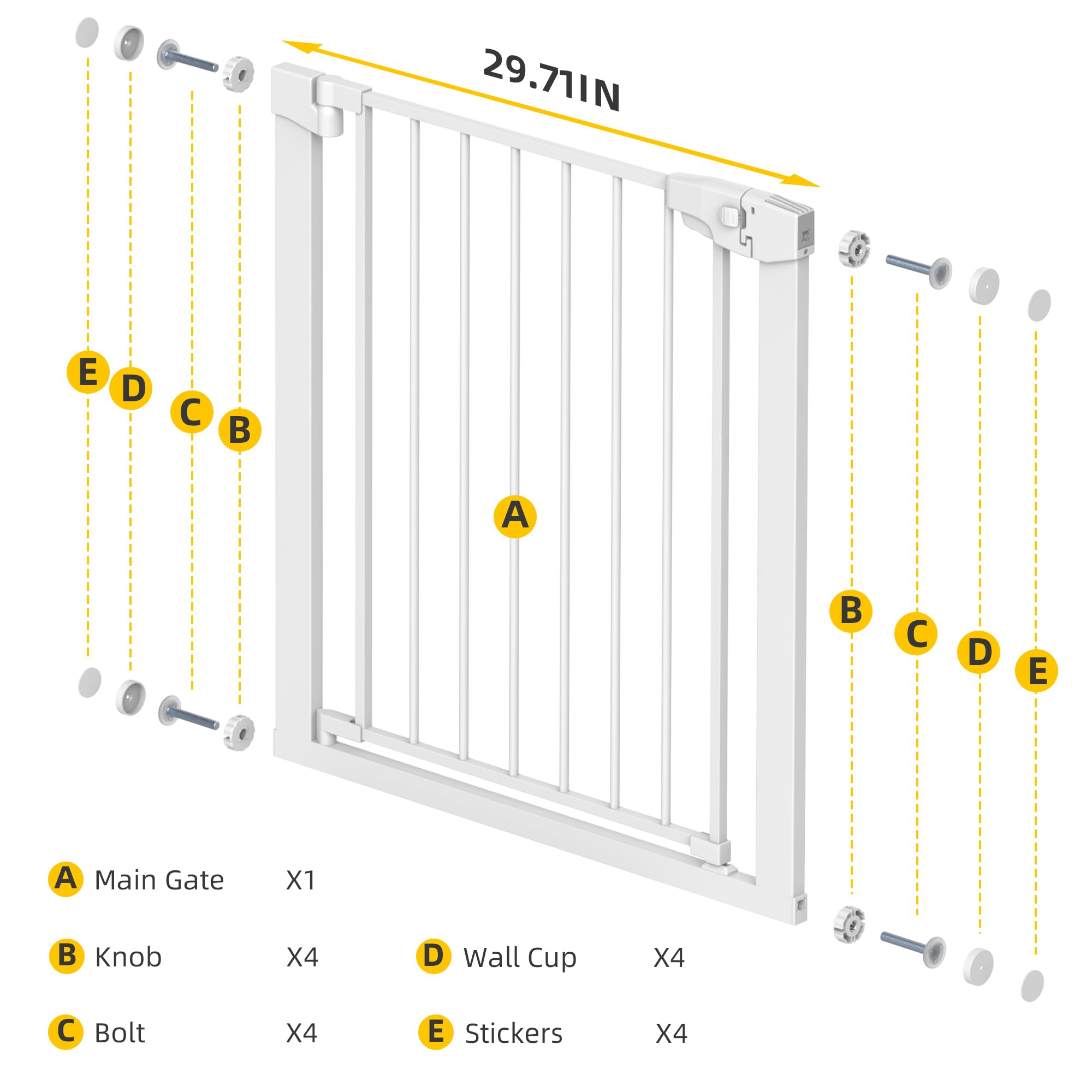 Edmyre Easy Step walk-thru gate open-door, easy caregiver access
