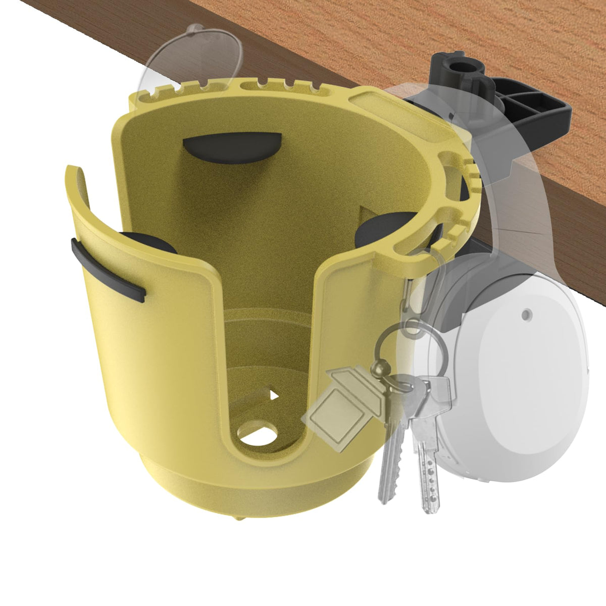 EDSRDUX desk cup holder clip-on keeps drinks within reach on your desk.