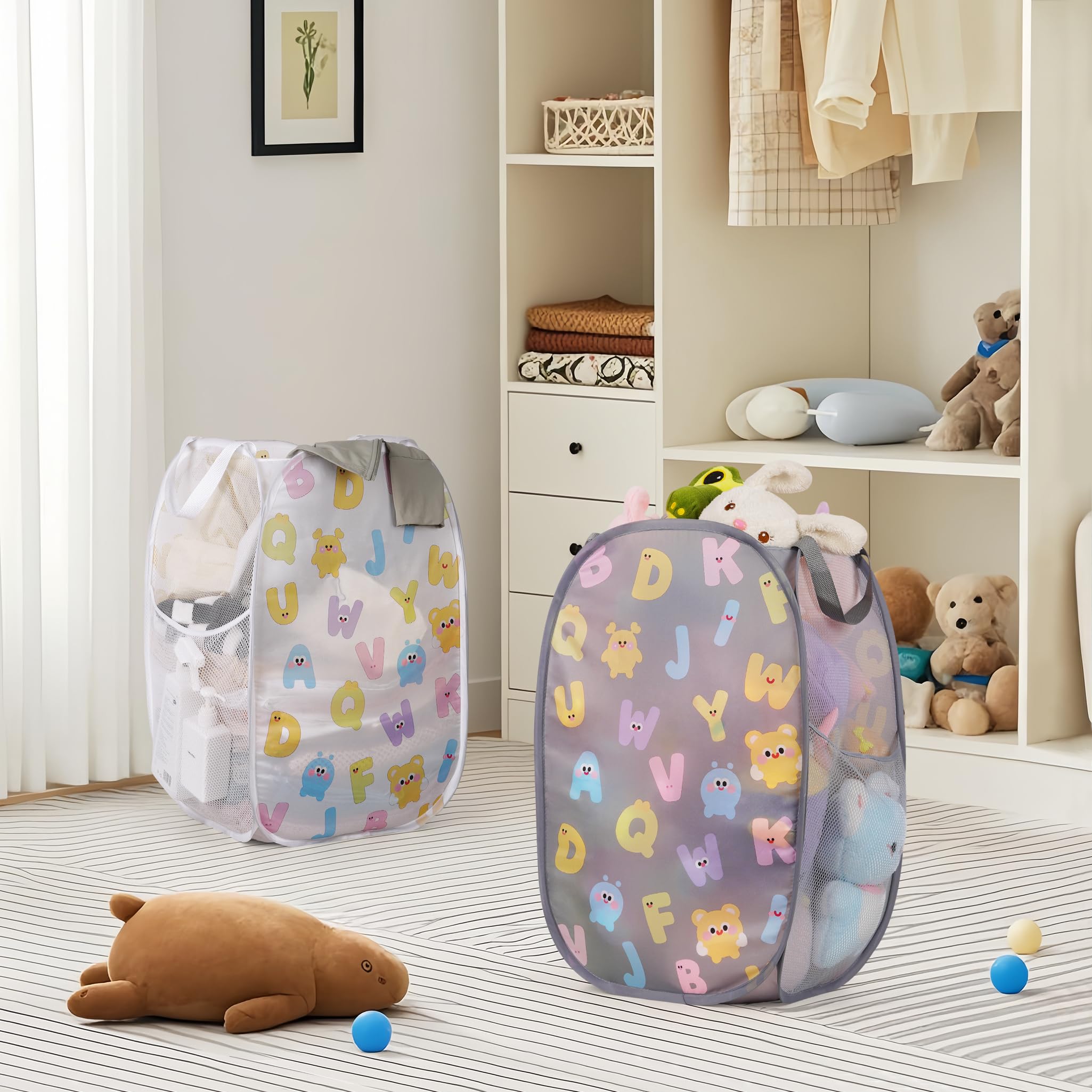 Edudif cartoon letters add charm while keeping items organized.