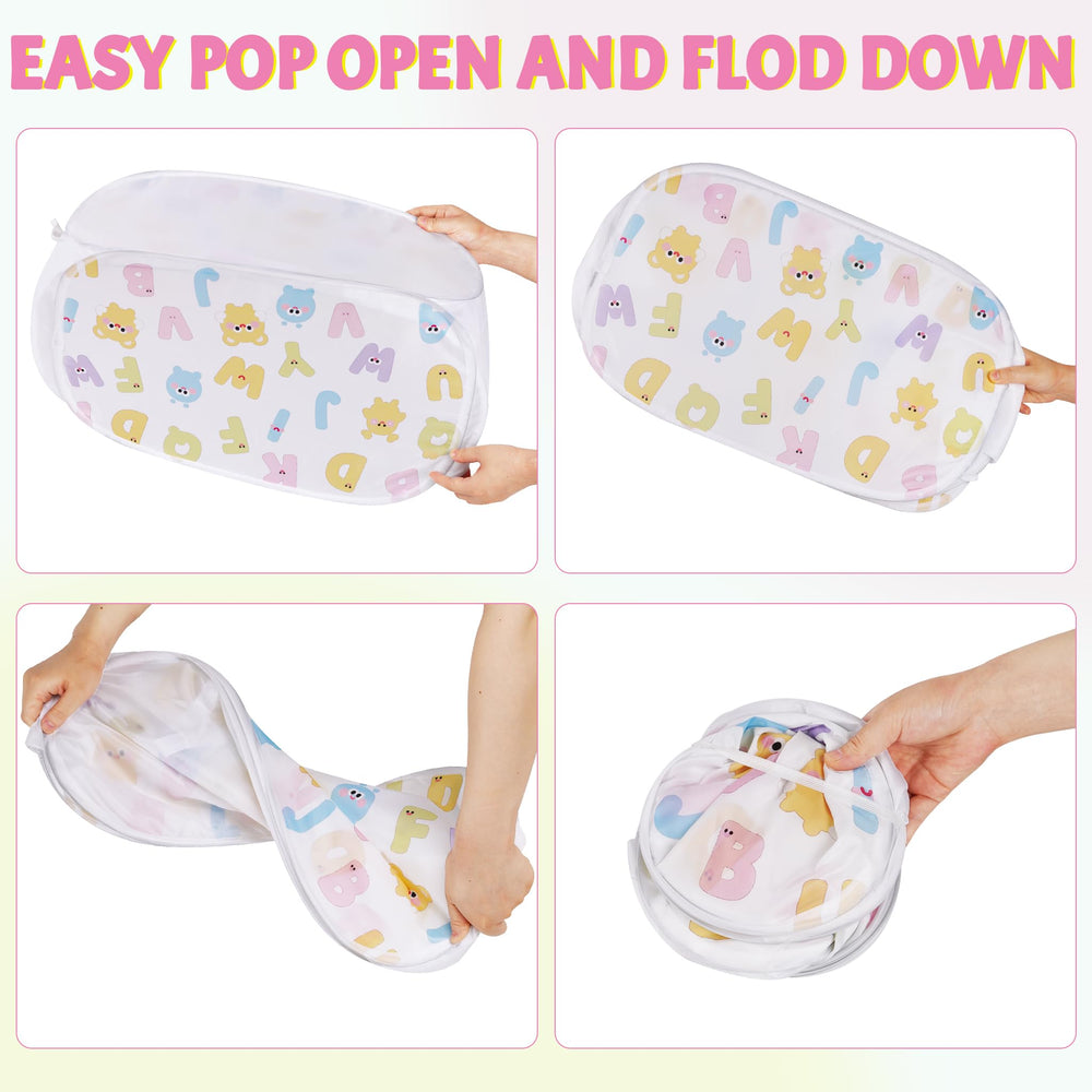 Edudif collapsible lightweight hamper during travel offers compact laundry storage