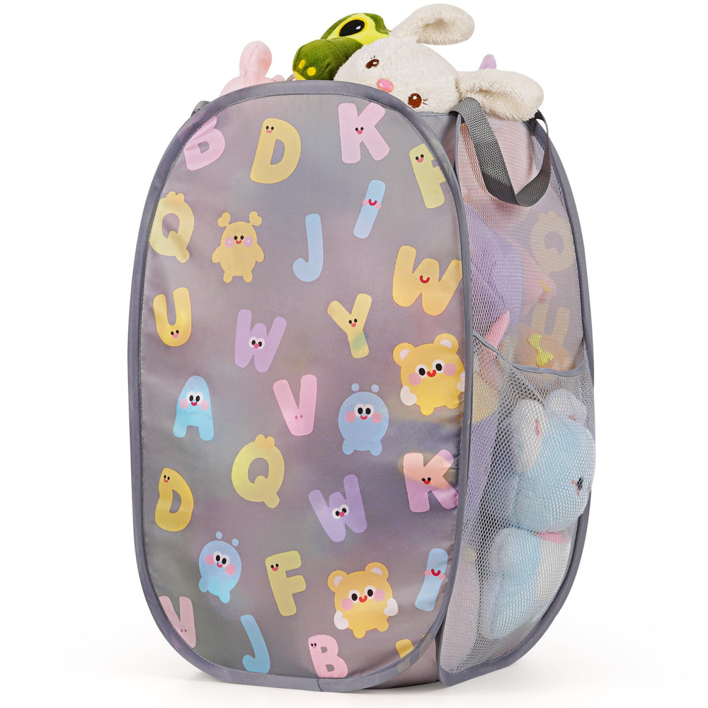 Edudif collapsible pop up hamper demonstrating compact, portable design.