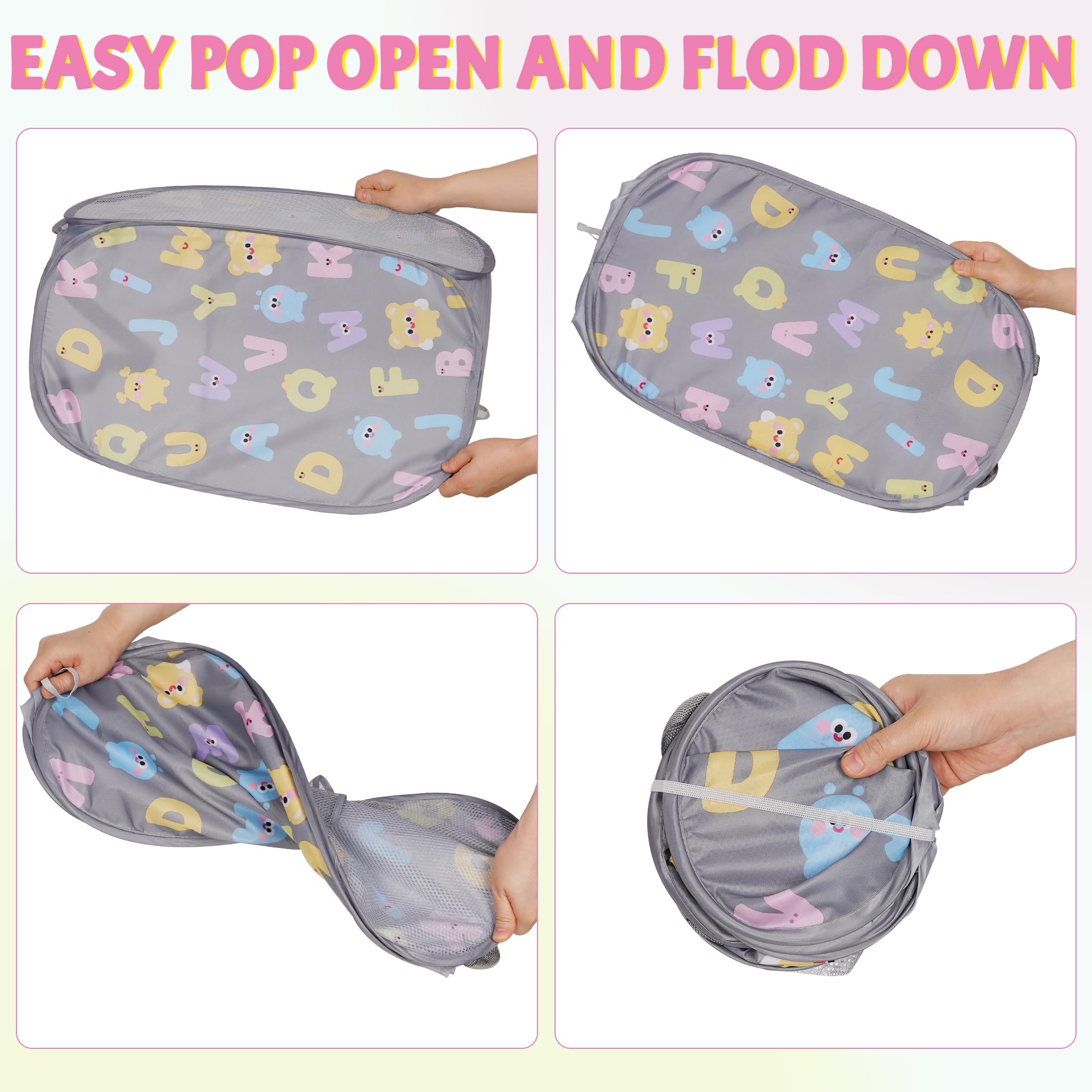Edudif dorm and travel friendly hamper folds flat for compact storage.