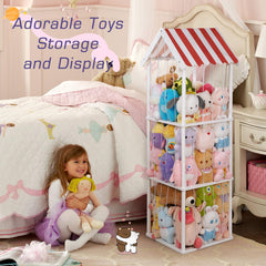 Edudif stuffed animal storage 3-tier design maximizes capacity in a compact footprint
