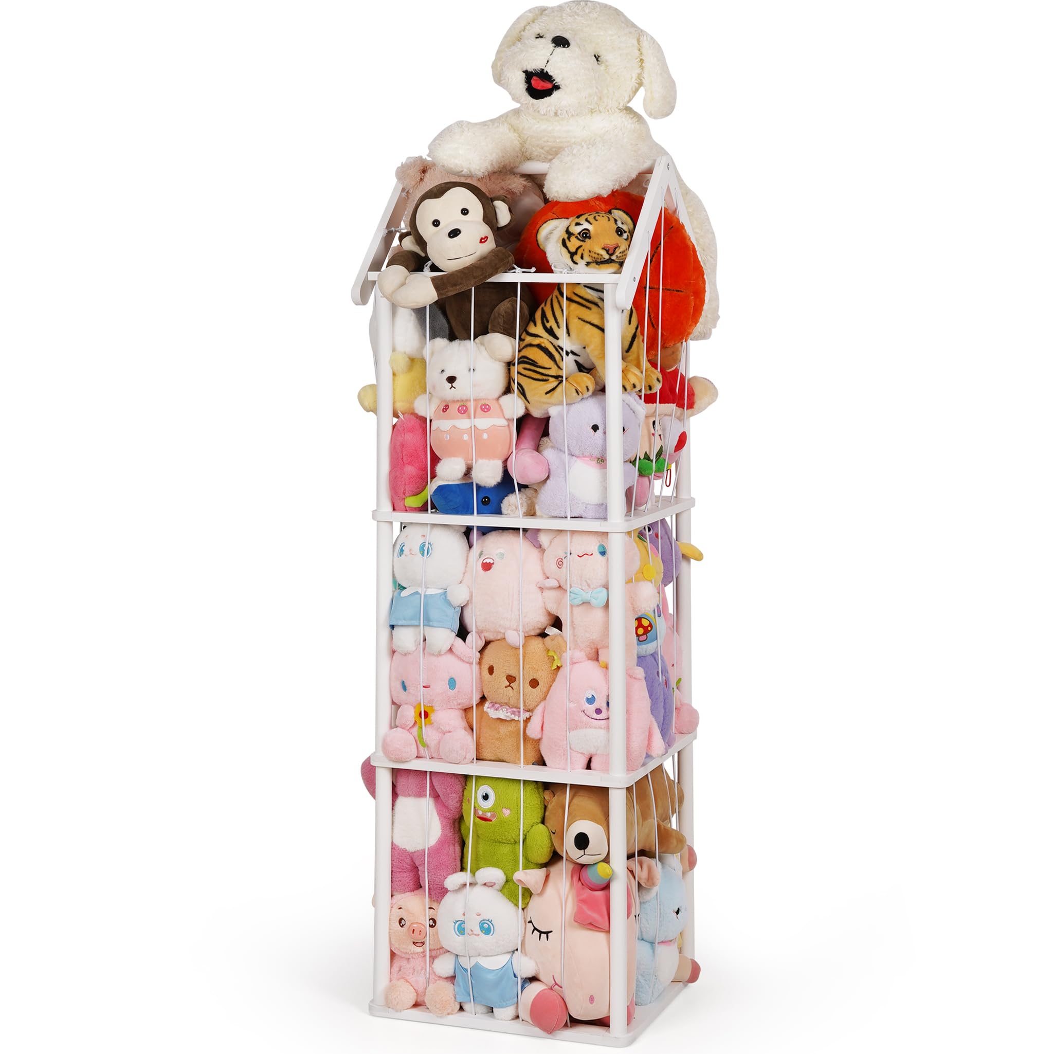 Edudif stuffed animal storage space-saving vertical solution frees floor space