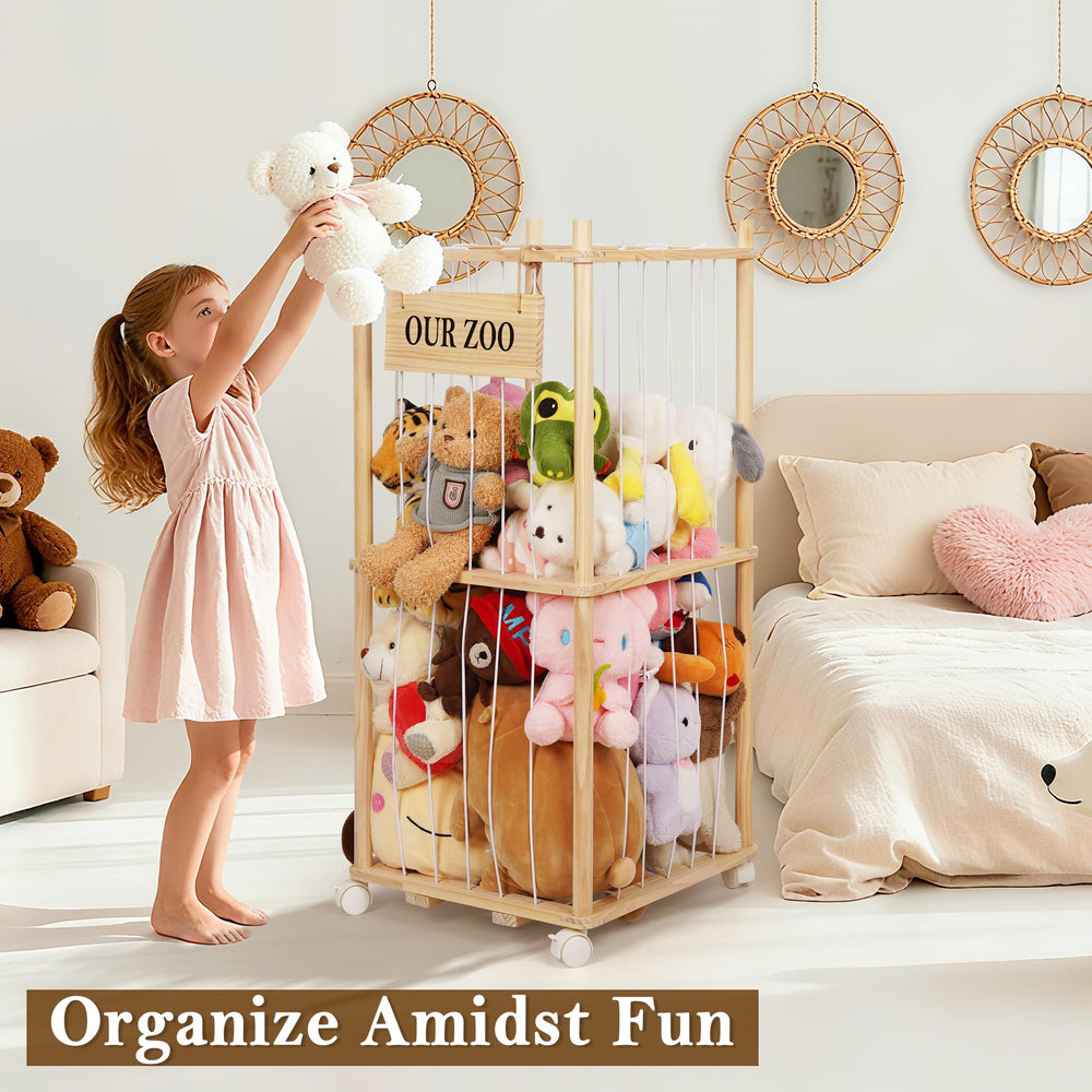 Edudif Stuffed Animal Storage Zoo shows tool-free assembly in minutes