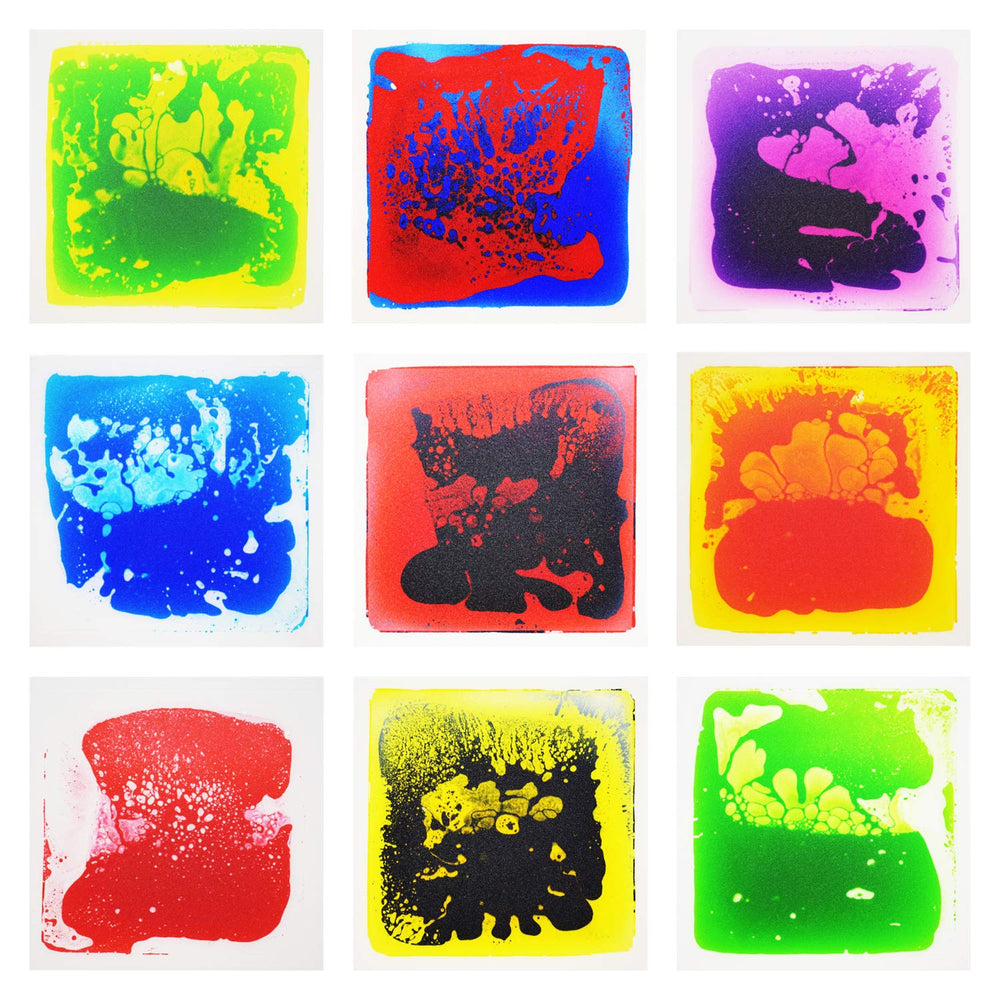 Edusense sensory liquid floor tile with colorful motion for engaging sensory play for kids.
