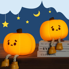 EEKEDO pumpkin silicone night light, warm glow for nursery bedtime ambiance.