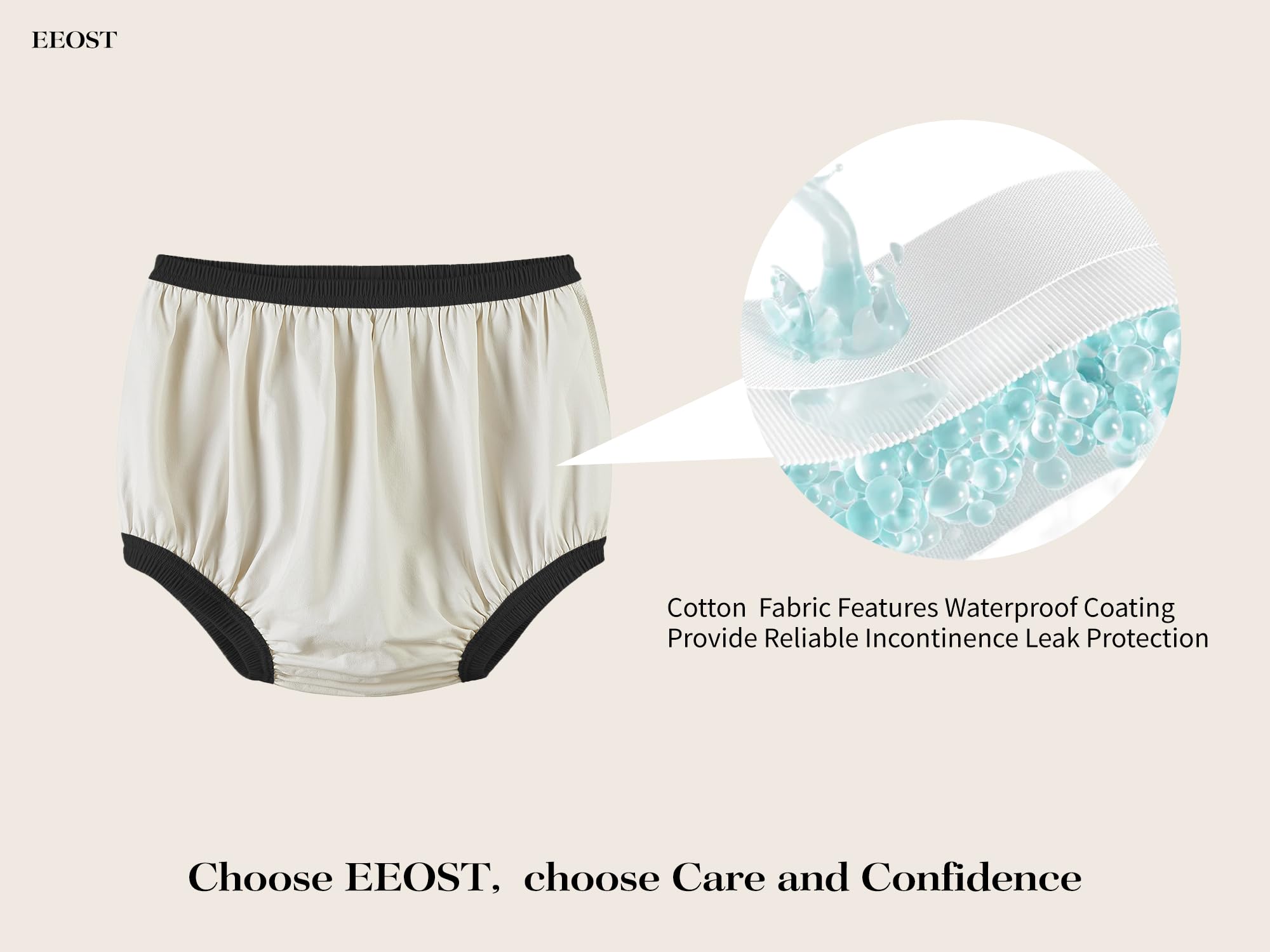 EEOST soft breathable fabric keeps skin cool and irritation-free.