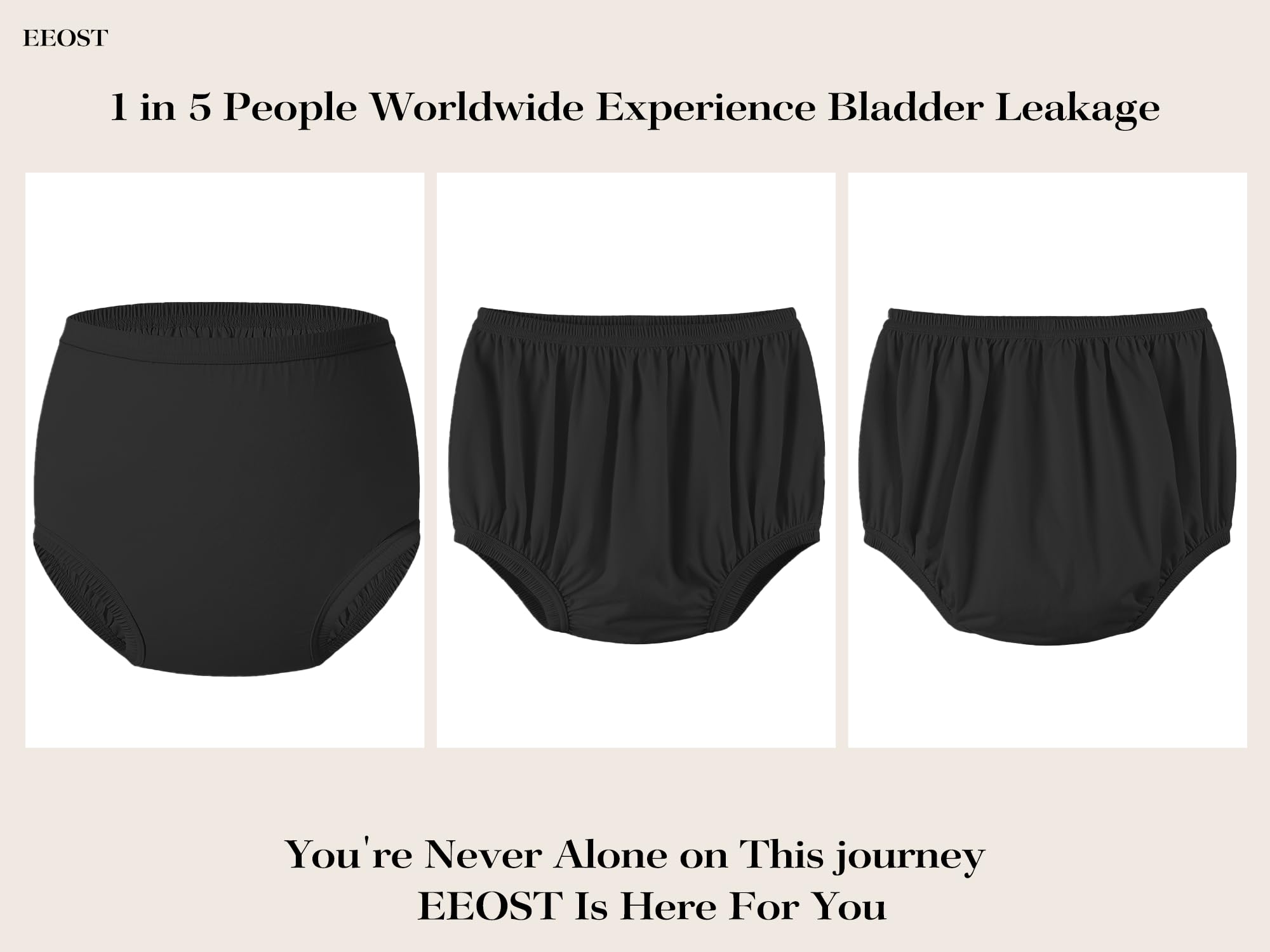 EEOST unisex fit over diapers for both men and women.